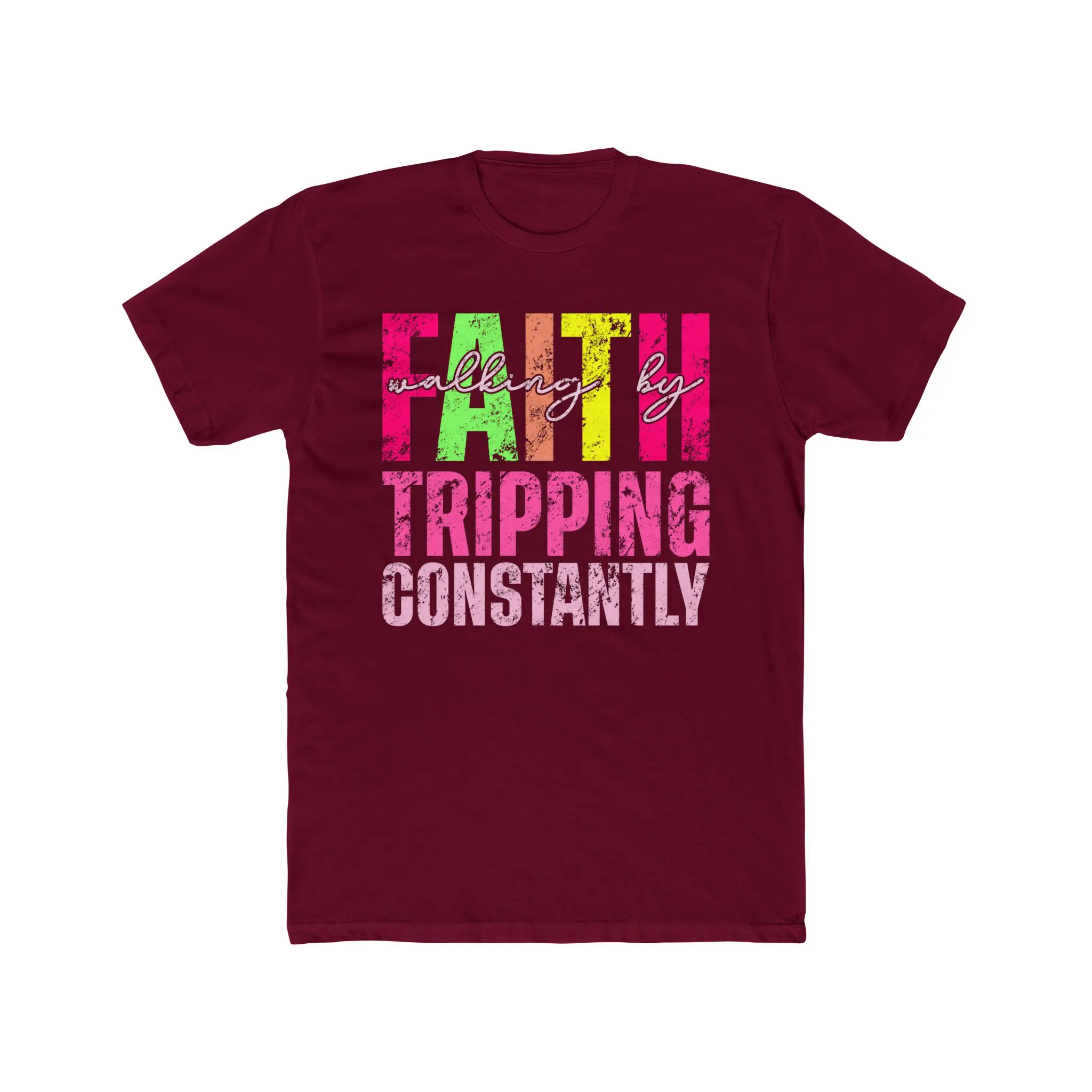 Walking by Faith, Tripping Constantly T-Shirt | Funny Christian Tee - Image 21