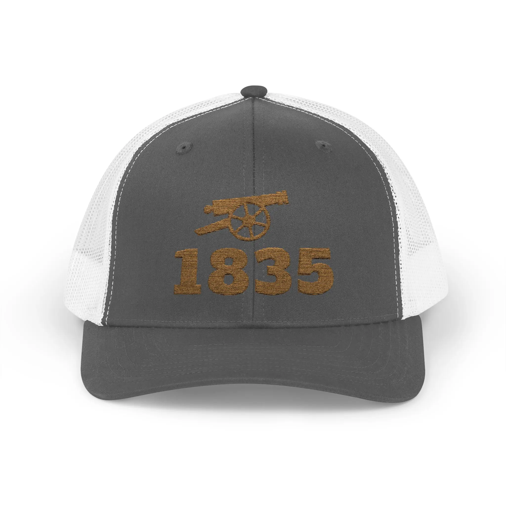 Gonzales Cannon 1835 Trucker Hat | Gold Embroidered Texas History Snapback