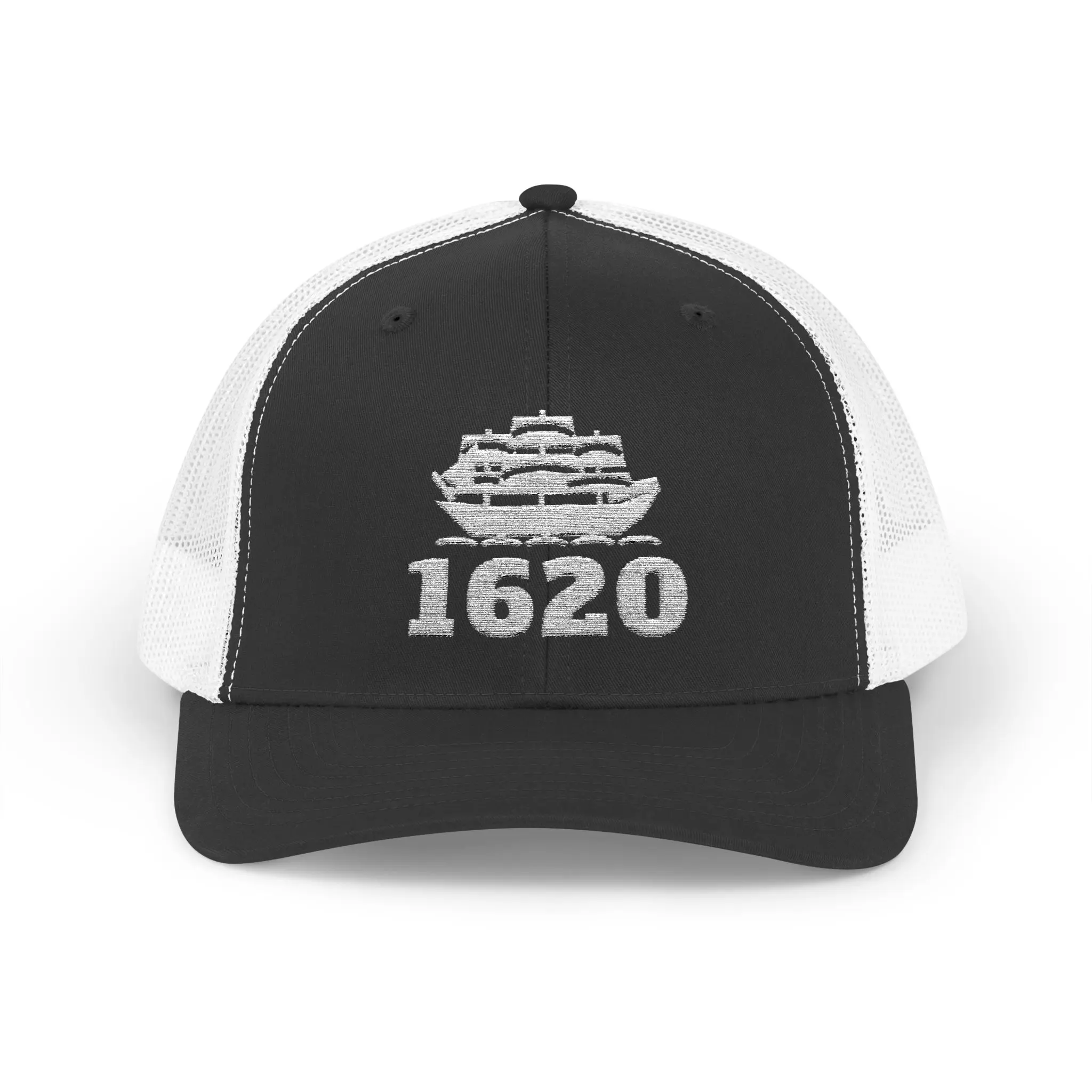 Mayflower 1620 Trucker Hat | Embroidered Ship Snapback - Image 5