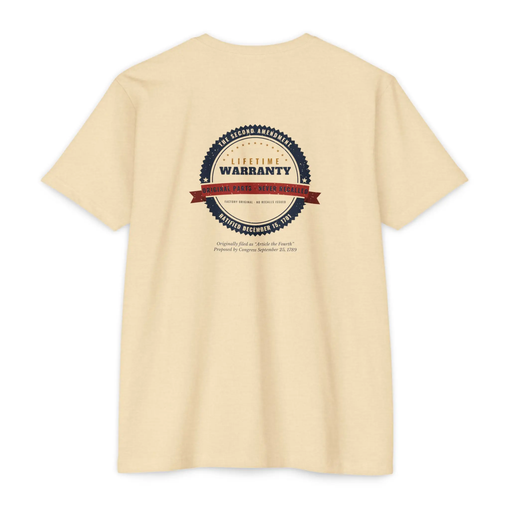 Lifetime Warranty 1791 T-Shirt | Second Amendment Front and Back Tee - Image 2