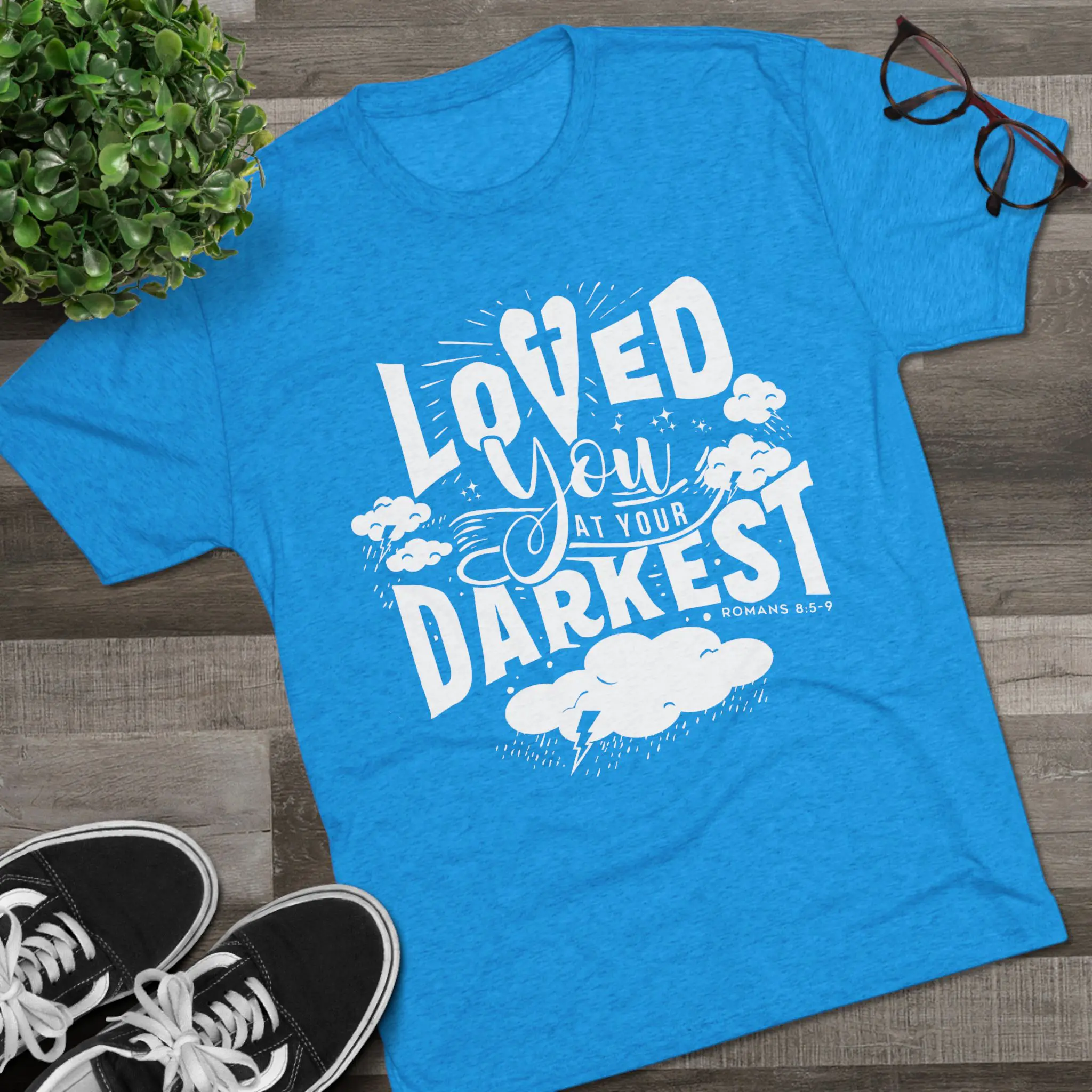 Loved You at Your Darkest T-Shirt | Christian Grace Tri-Blend Tee - Image 19