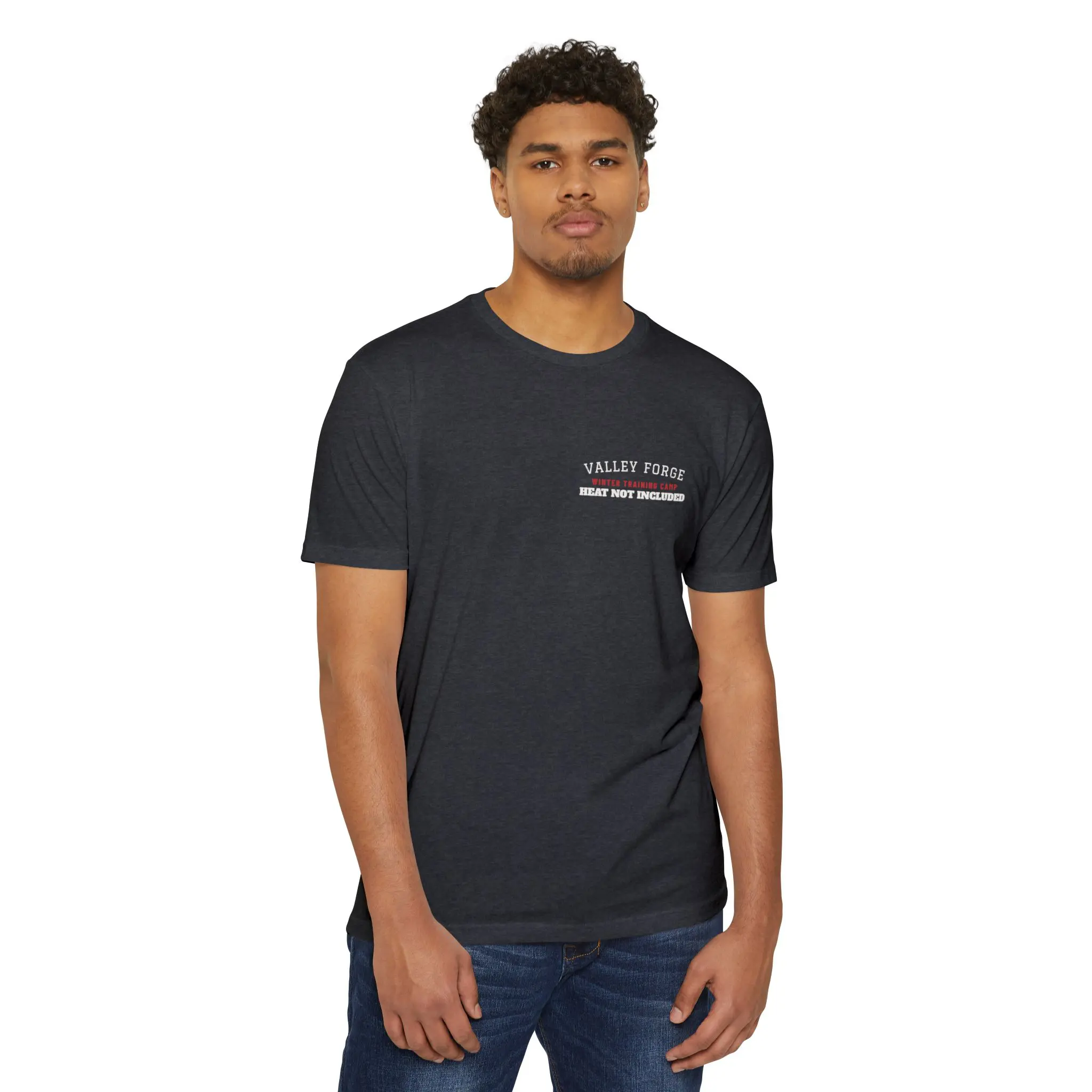 Heat Not Included T-Shirt | Valley Forge Winter Camp 1778 Front and Back Tee - Image 11