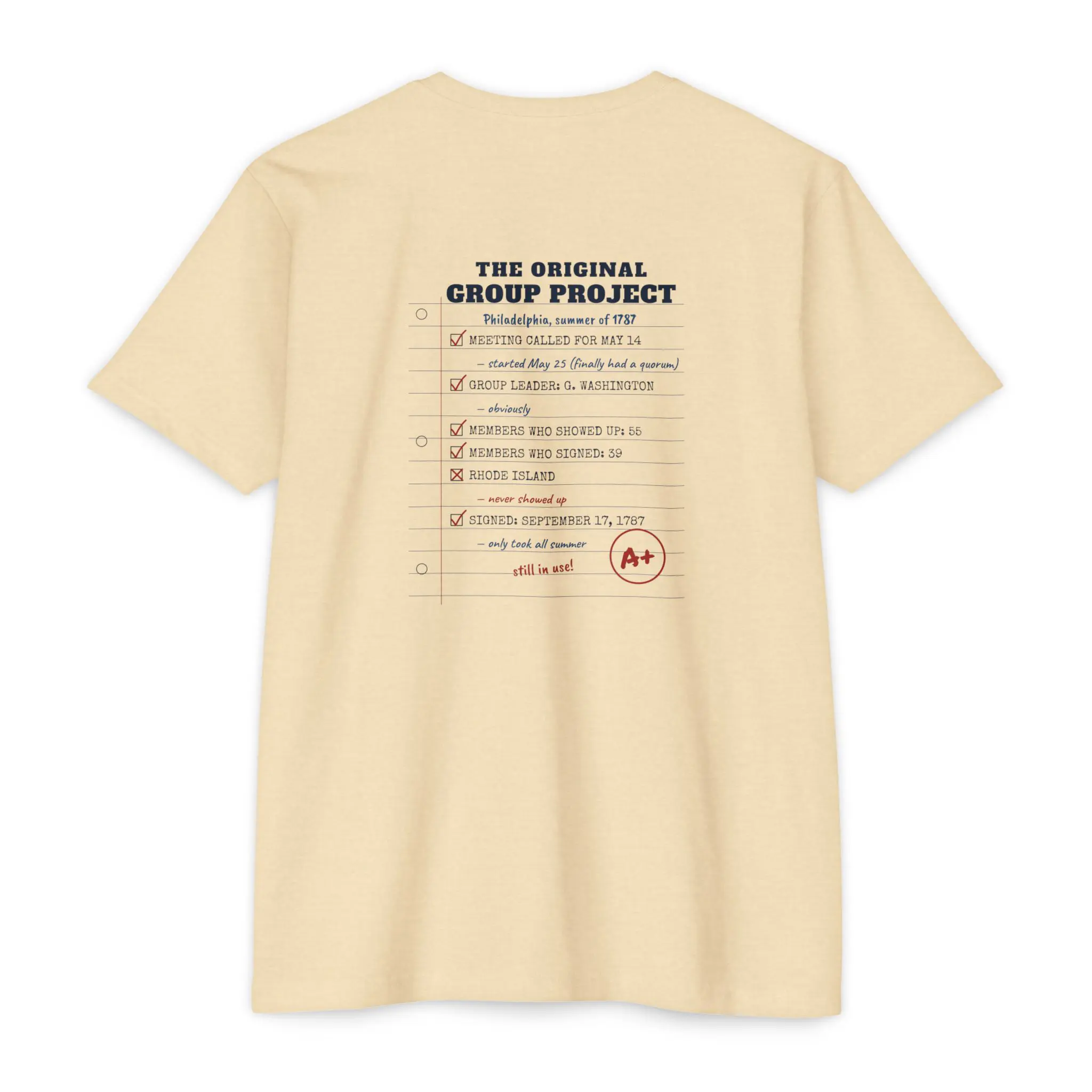 The Original Group Project T-Shirt | 1787 Convention Front and Back Tee - Image 2