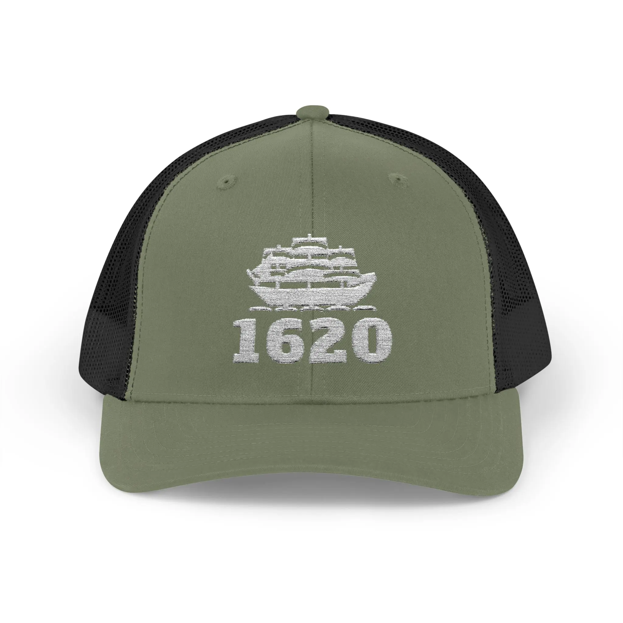 Mayflower 1620 Trucker Hat | Embroidered Ship Snapback - Image 13