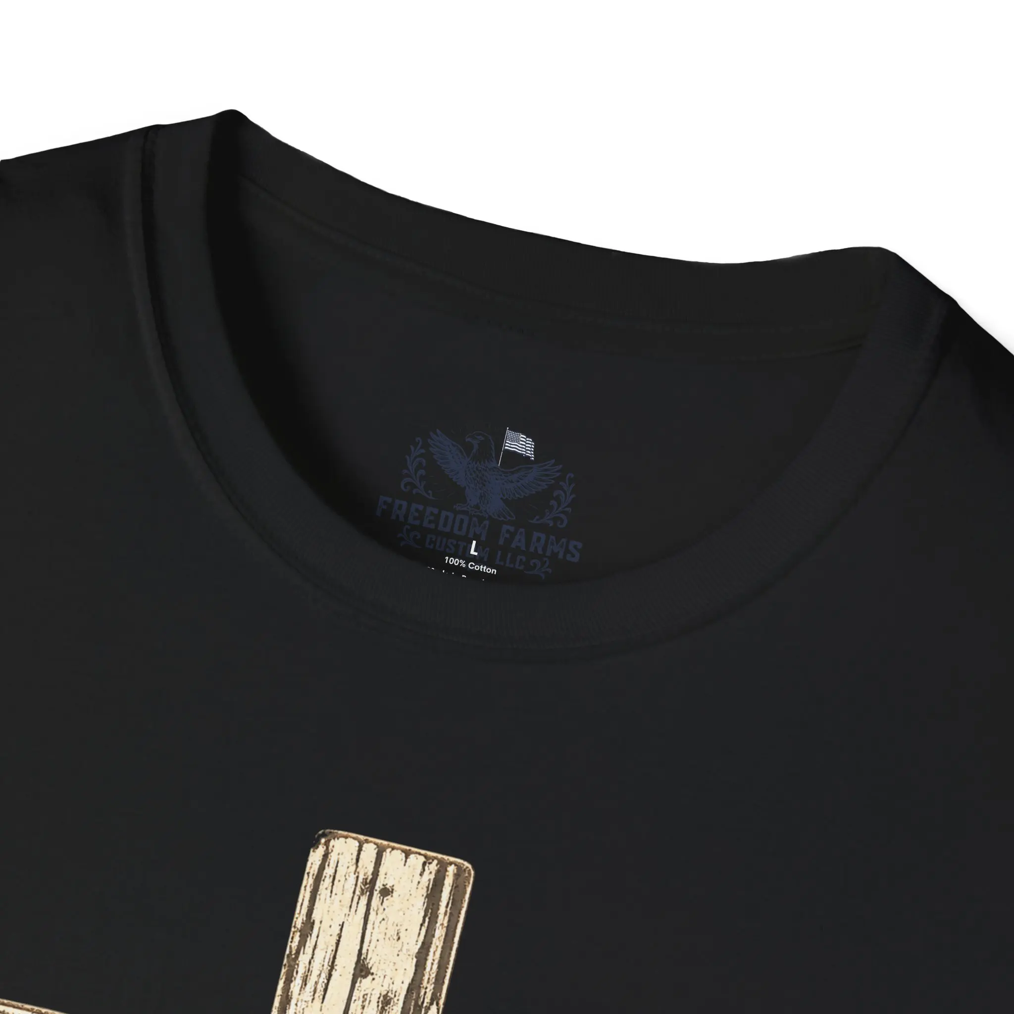 Faith Family Freedom T-Shirt | Rustic Wooden Cross Christian Patriot Tee - Image 3