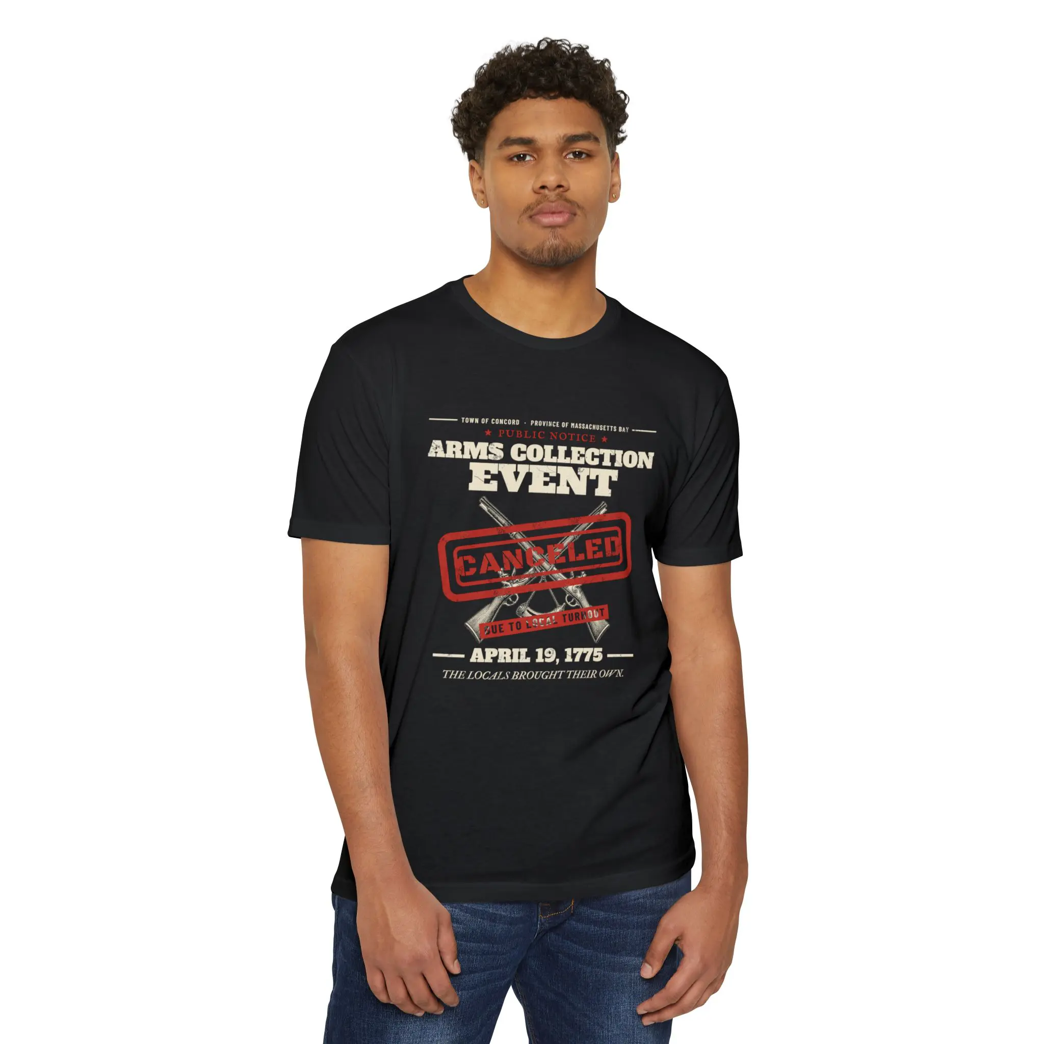 Concord Arms Collection Event T-Shirt | April 19, 1775 Funny Revolutionary War Tee - Image 15