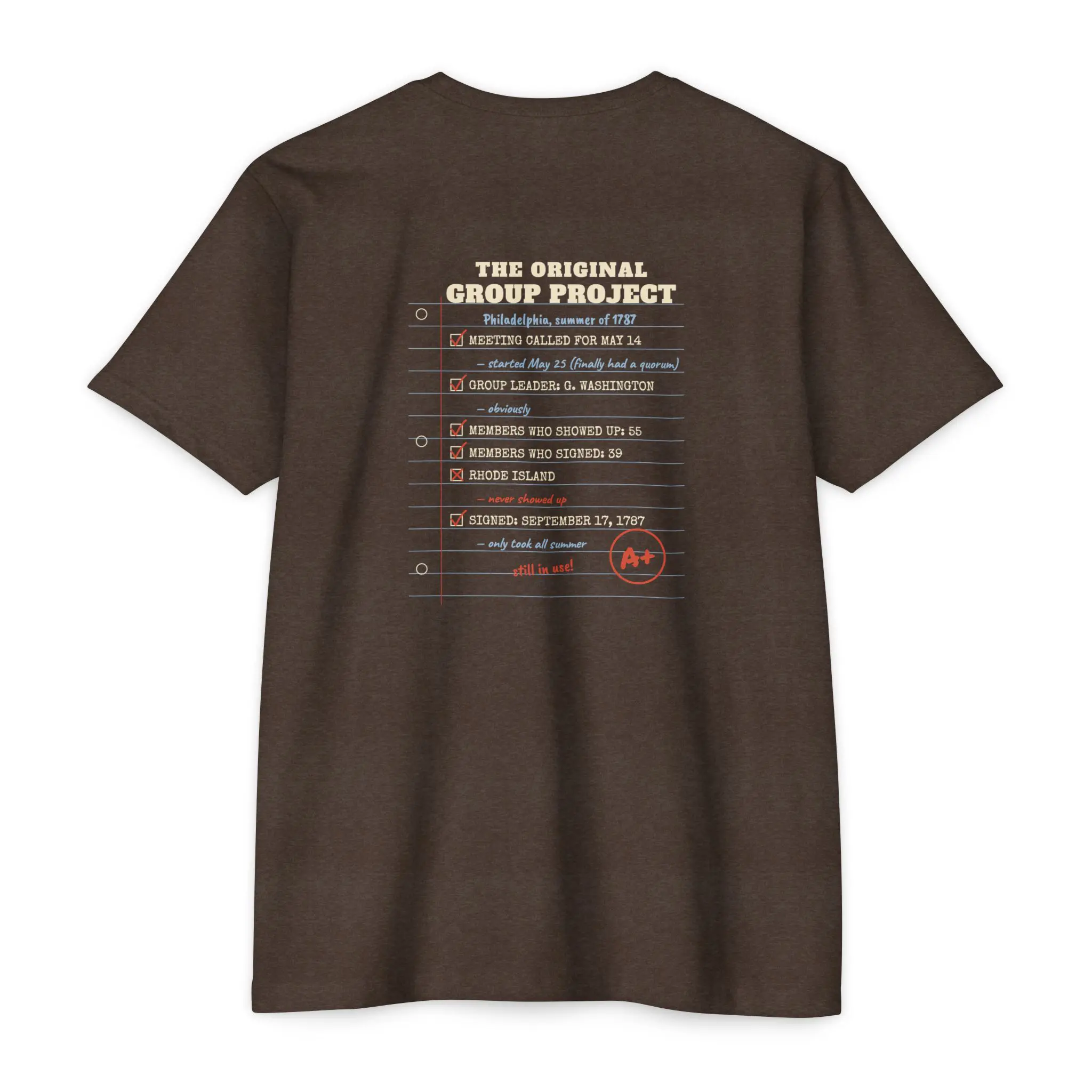 The Original Group Project T-Shirt | 1787 Convention Front and Back Tee - Image 10