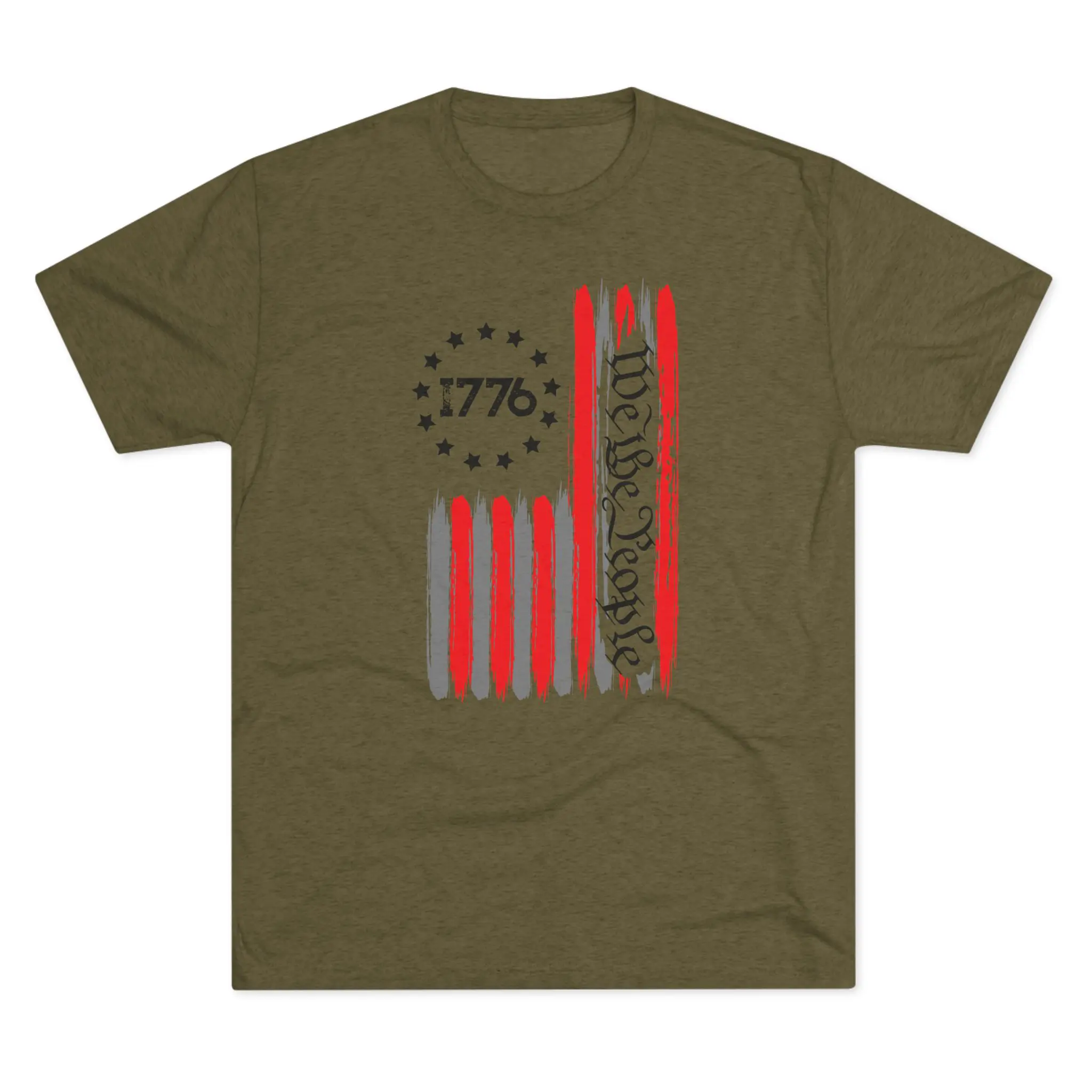 We the People 1776 Flag Tri-Blend Tee | Distressed Betsy Ross Flag Shirt