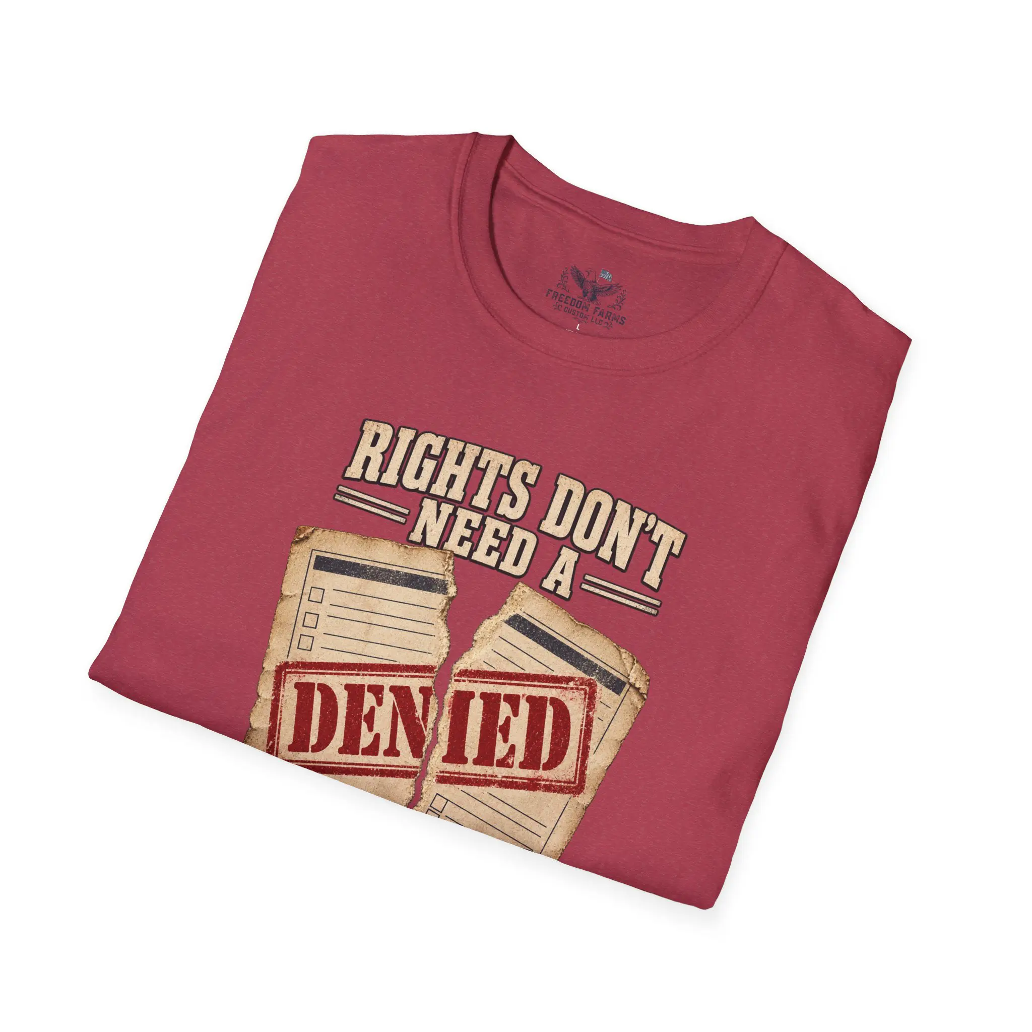 Rights Don't Need a Permission Slip T-Shirt | Denied Stamp Patriotic Tee - Image 24