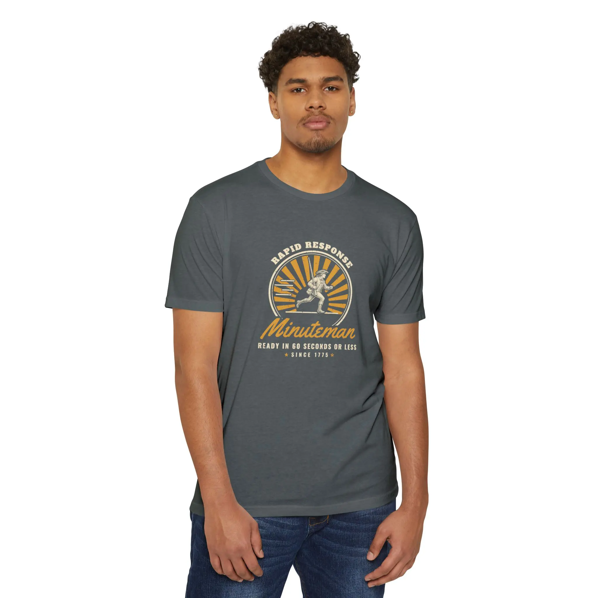 Minuteman Rapid Response T-Shirt | Funny Revolutionary War 1775 Tee - Image 7