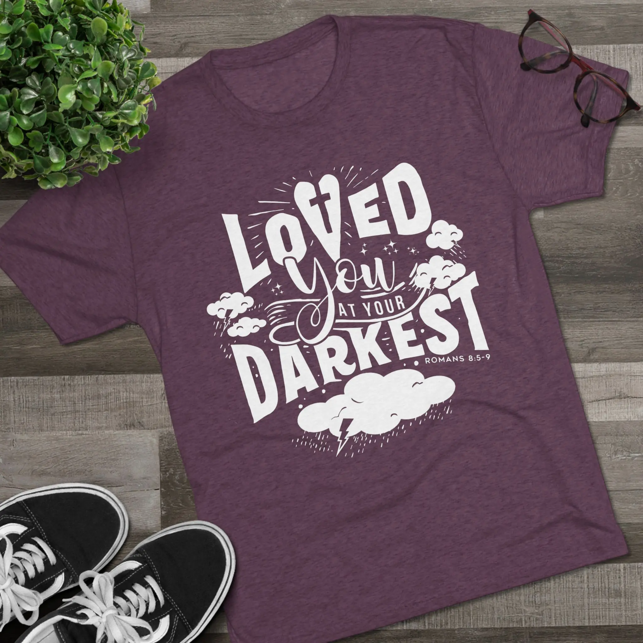 Loved You at Your Darkest T-Shirt | Christian Grace Tri-Blend Tee - Image 39