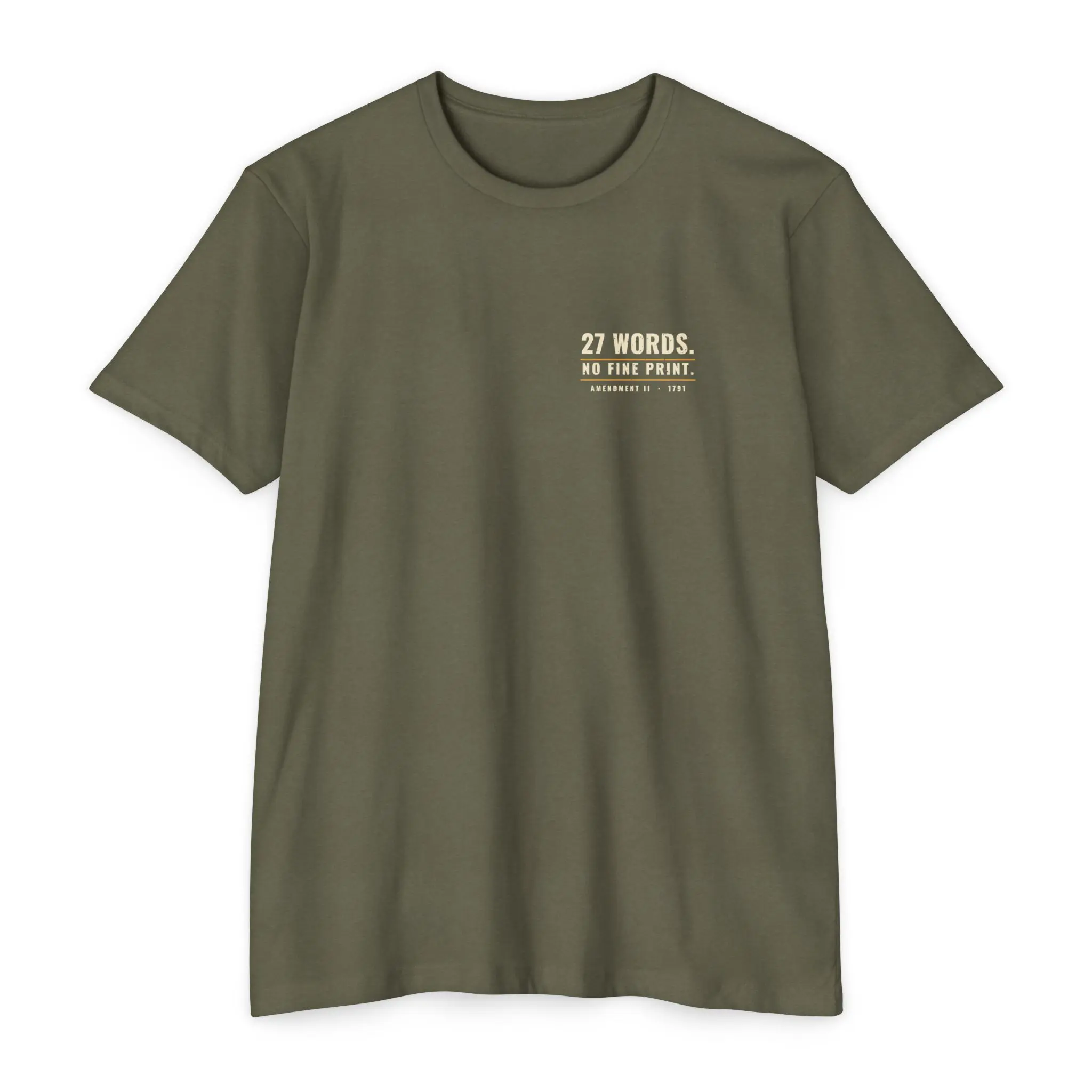 27 Words No Fine Print T-Shirt | Second Amendment Front and Back Tee - Image 5