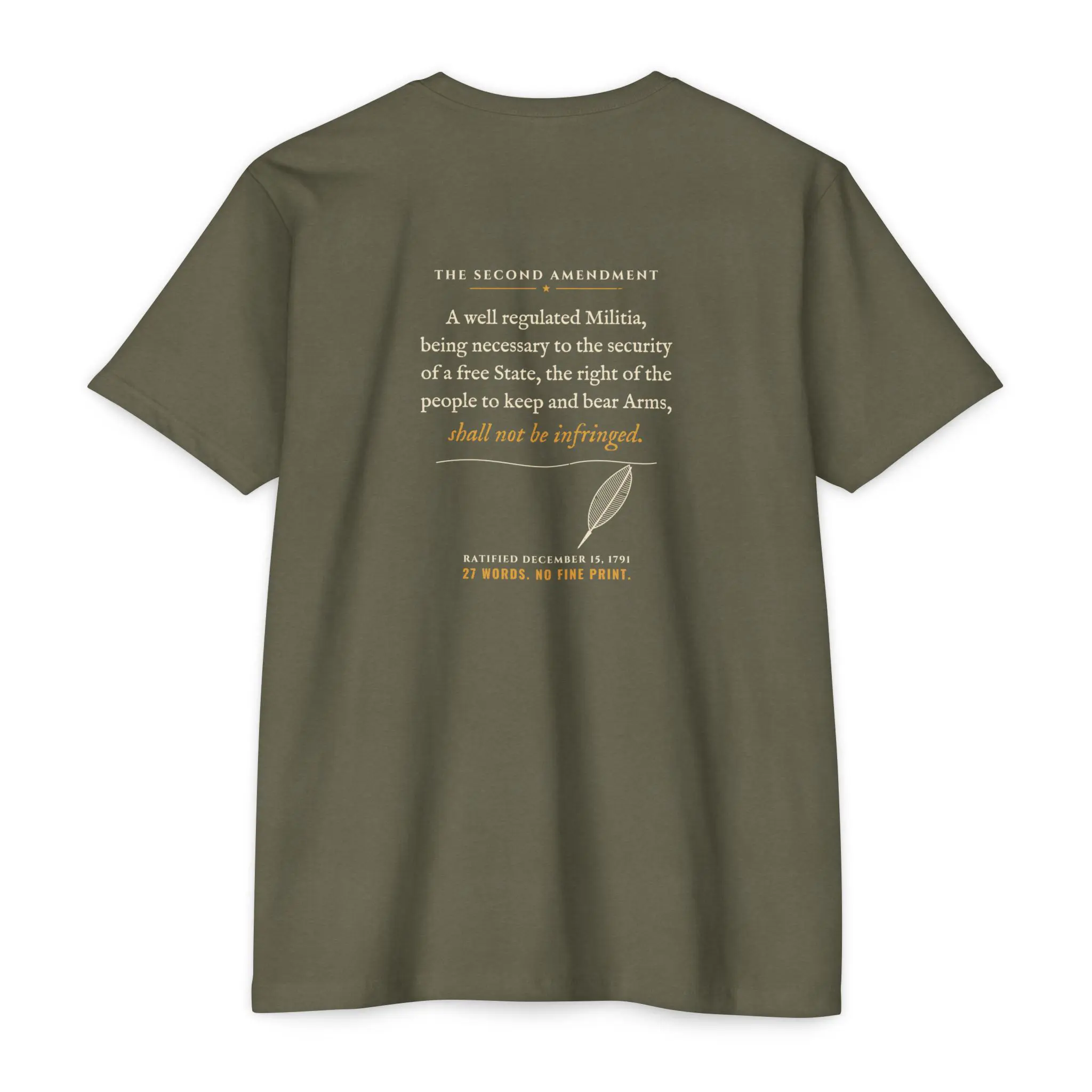 27 Words No Fine Print T-Shirt | Second Amendment Front and Back Tee - Image 6