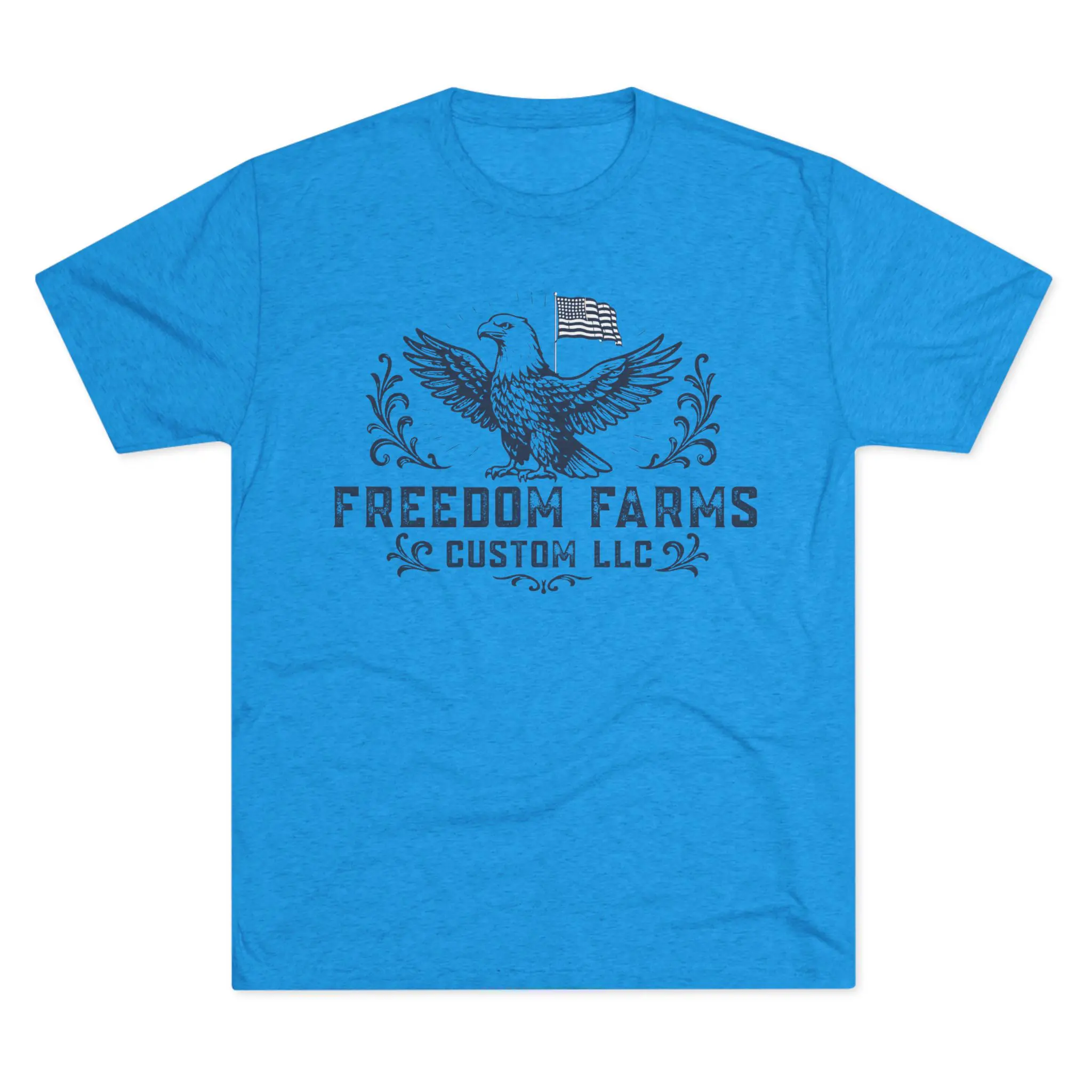 Freedom Farms Custom Eagle and Flag Logo Tee | Signature Tri-Blend Shirt - Image 5