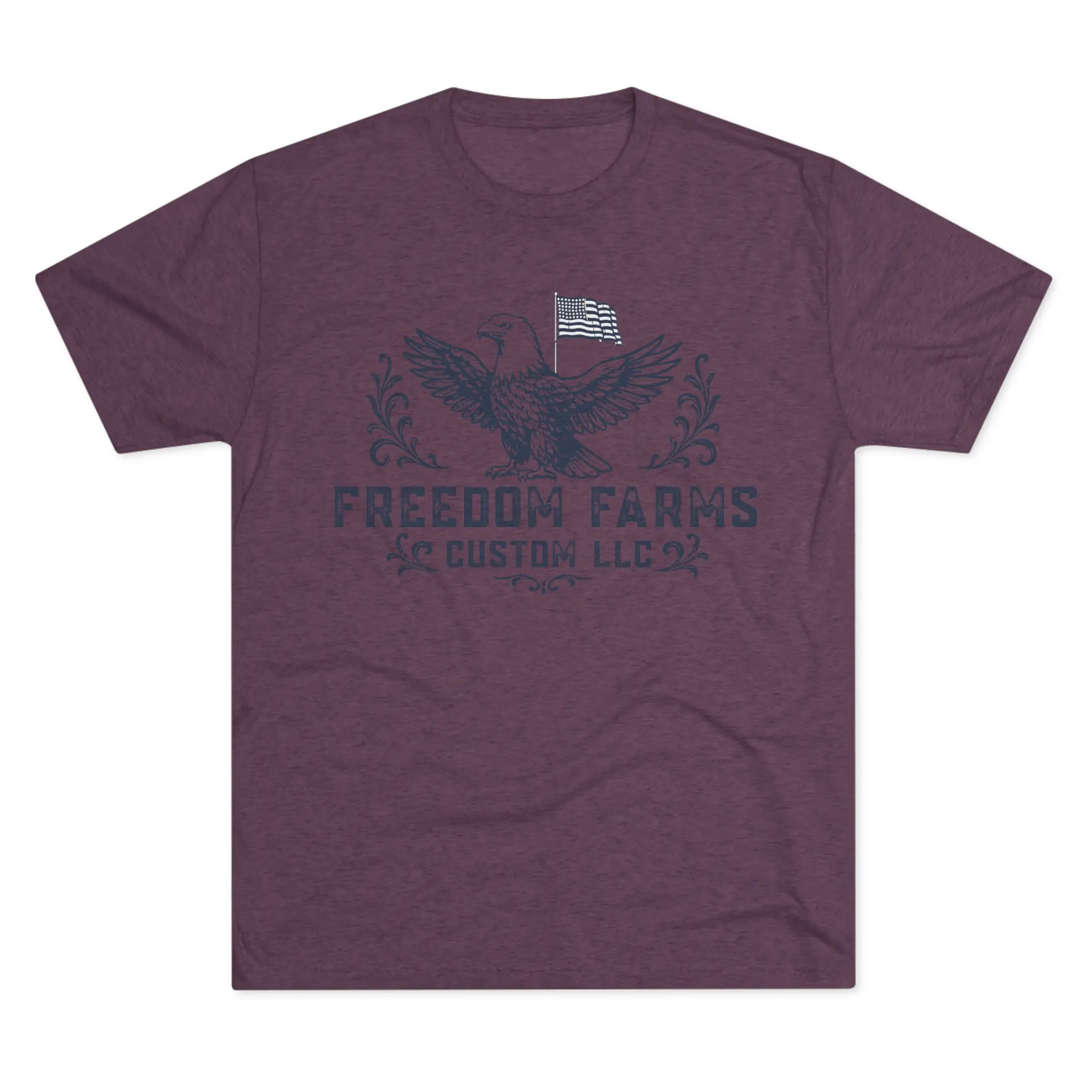 Freedom Farms Custom Eagle and Flag Logo Tee | Signature Tri-Blend Shirt - Image 17