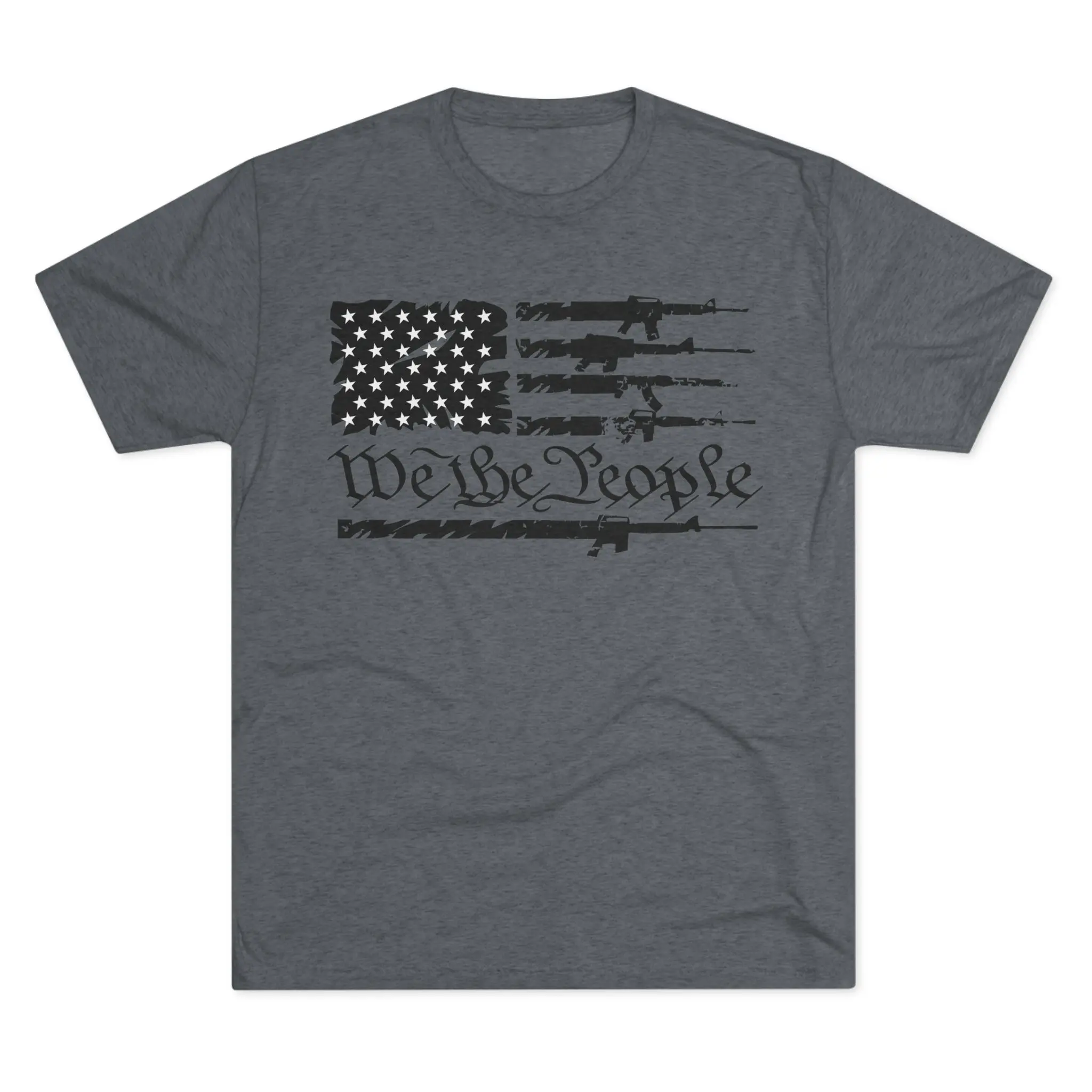 We the People Gun Flag Tri-Blend Tee | Rifle Stripe American Flag Shirt - Image 17