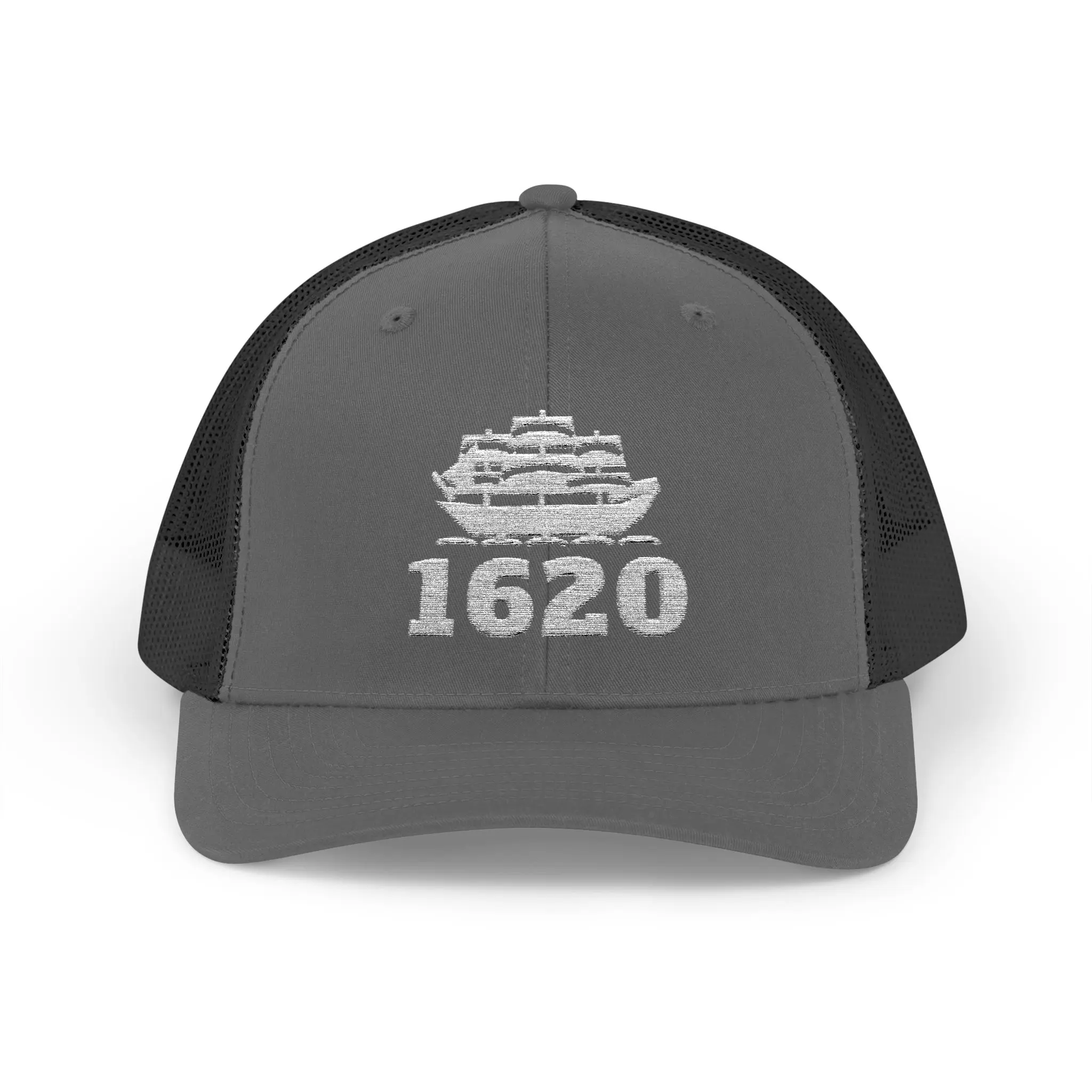 Mayflower 1620 Trucker Hat | Embroidered Ship Snapback - Image 9
