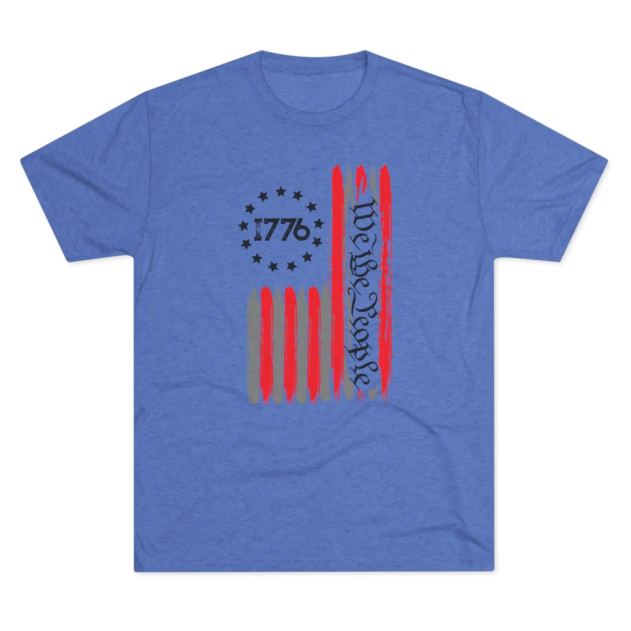 We the People 1776 Flag Tri-Blend Tee | Distressed Betsy Ross Flag Shirt - Image 5