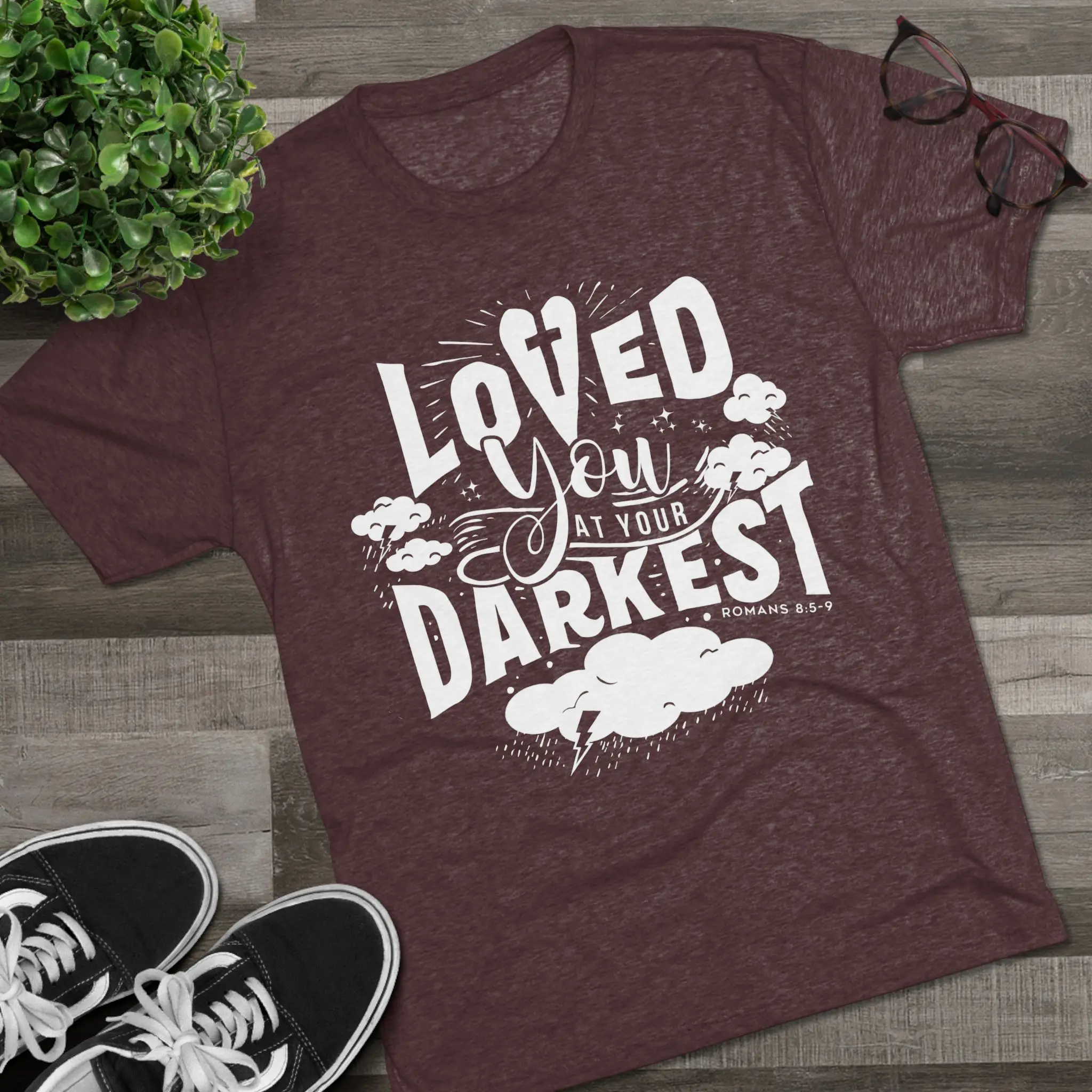 Loved You at Your Darkest T-Shirt | Christian Grace Tri-Blend Tee - Image 47