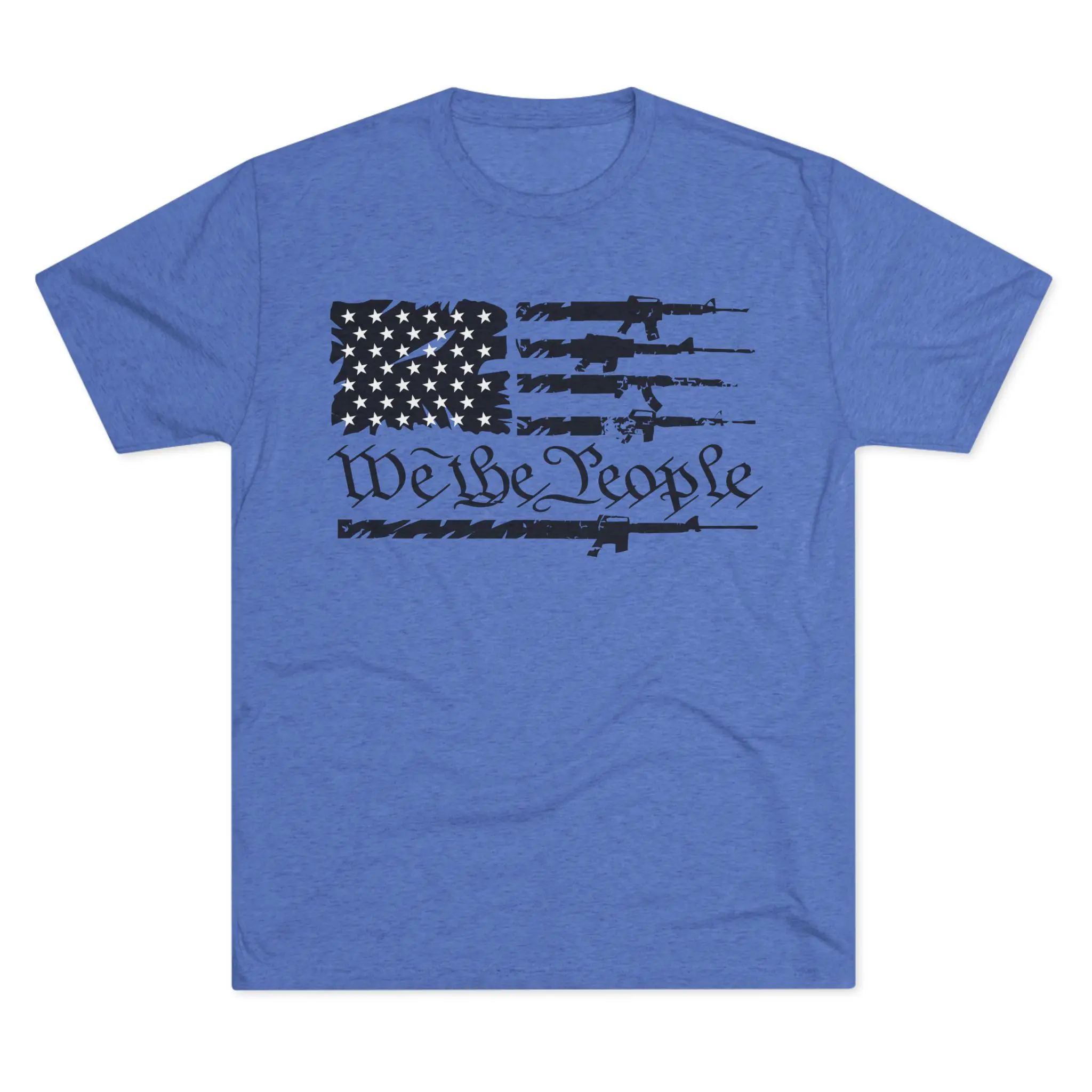 We the People Gun Flag Tri-Blend Tee | Rifle Stripe American Flag Shirt - Image 9