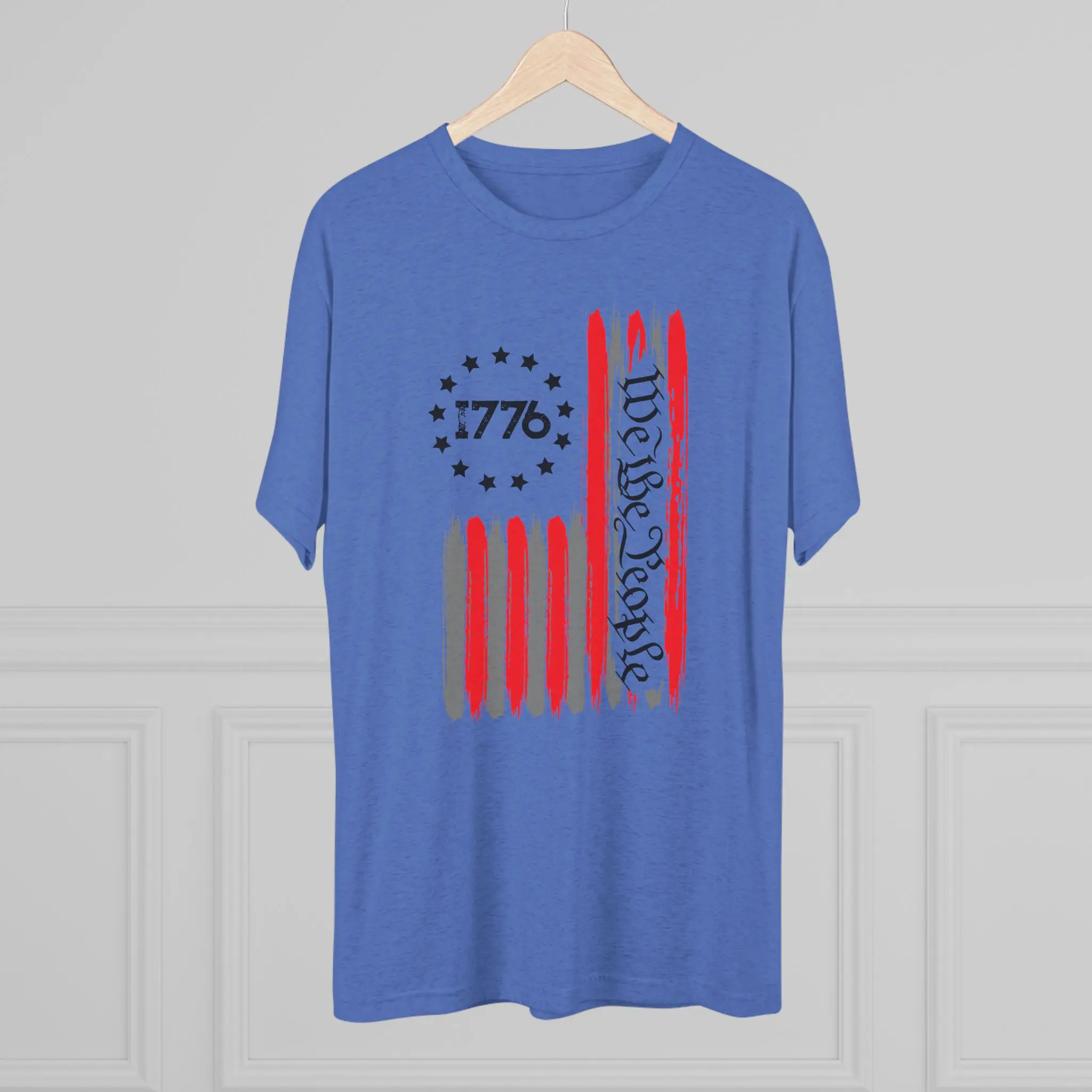 We the People 1776 Flag Tri-Blend Tee | Distressed Betsy Ross Flag Shirt - Image 8