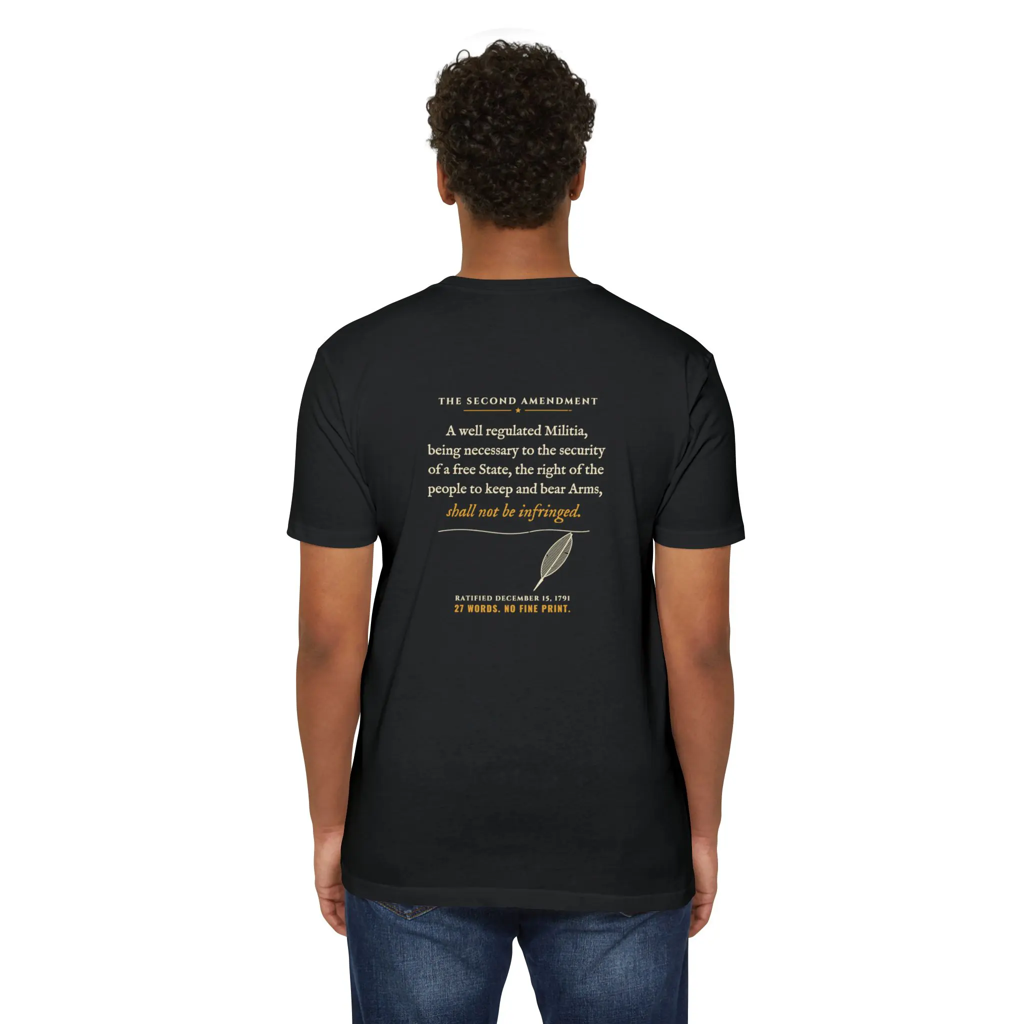 27 Words No Fine Print T-Shirt | Second Amendment Front and Back Tee - Image 16