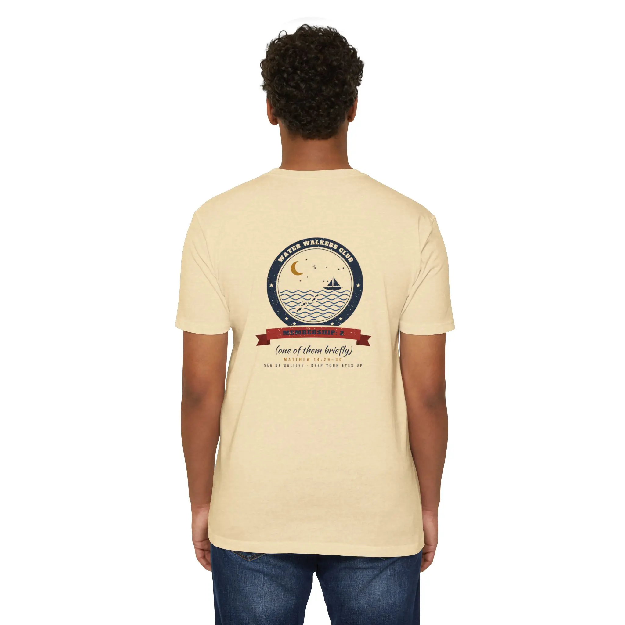 Water Walkers Club T-Shirt | Matthew 14 Front and Back Tee - Image 4