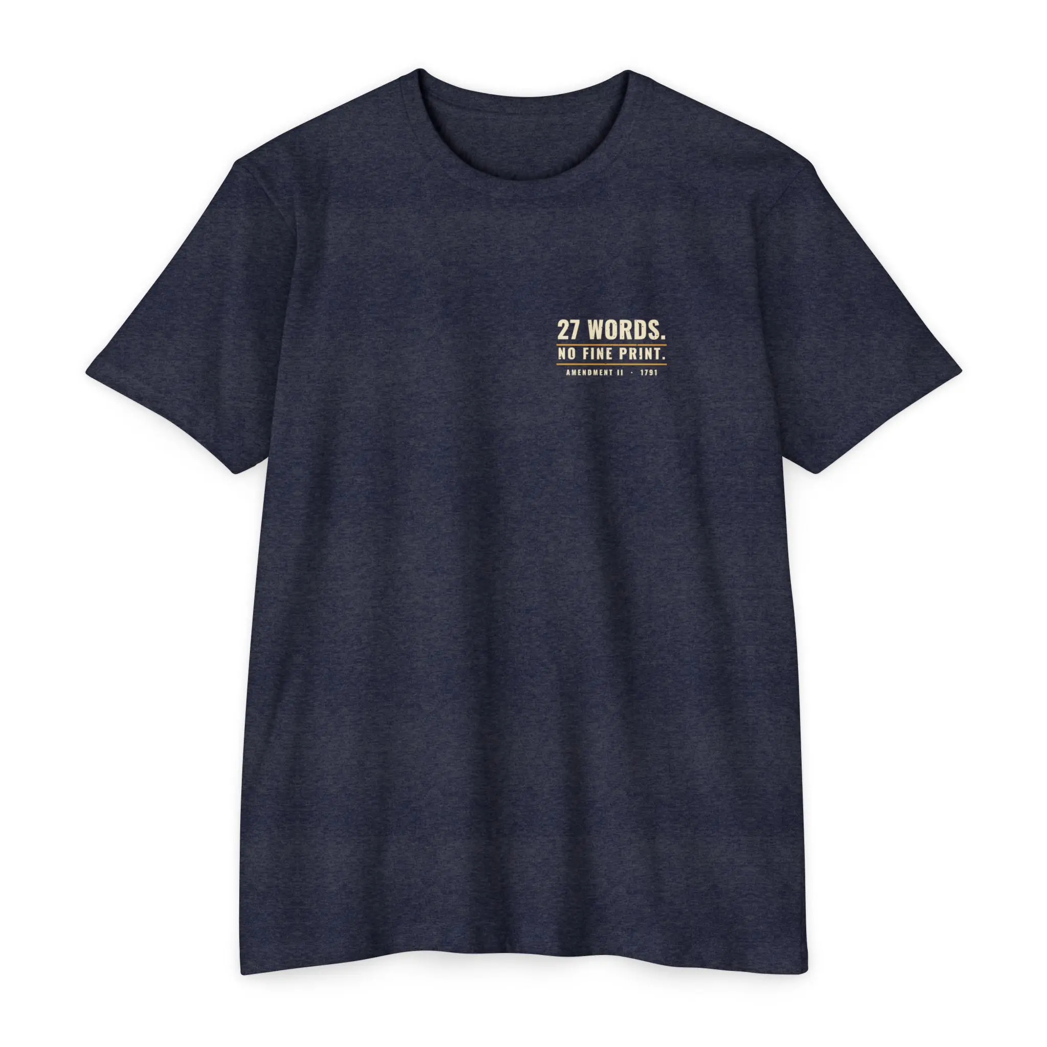 27 Words No Fine Print T-Shirt | Second Amendment Front and Back Tee - Image 9