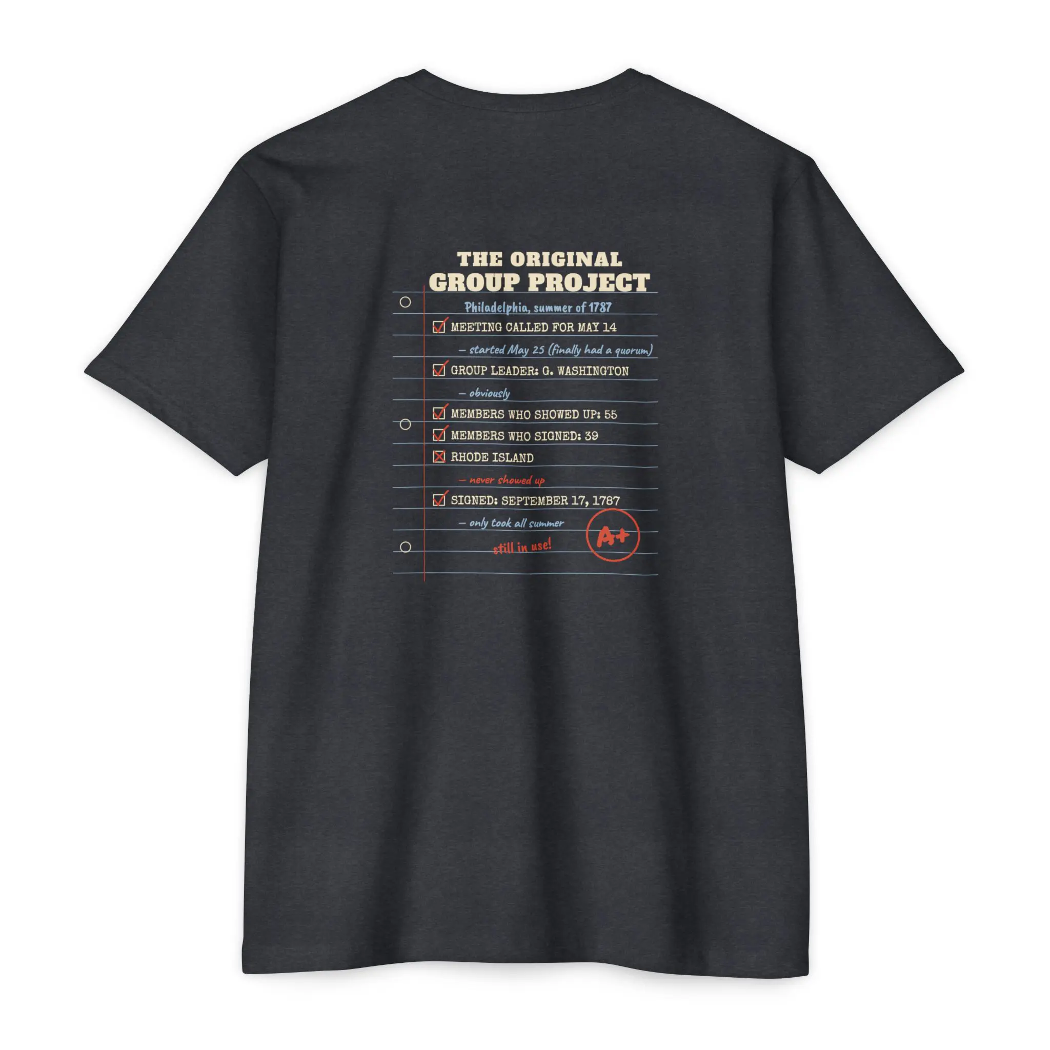 The Original Group Project T-Shirt | 1787 Convention Front and Back Tee - Image 14