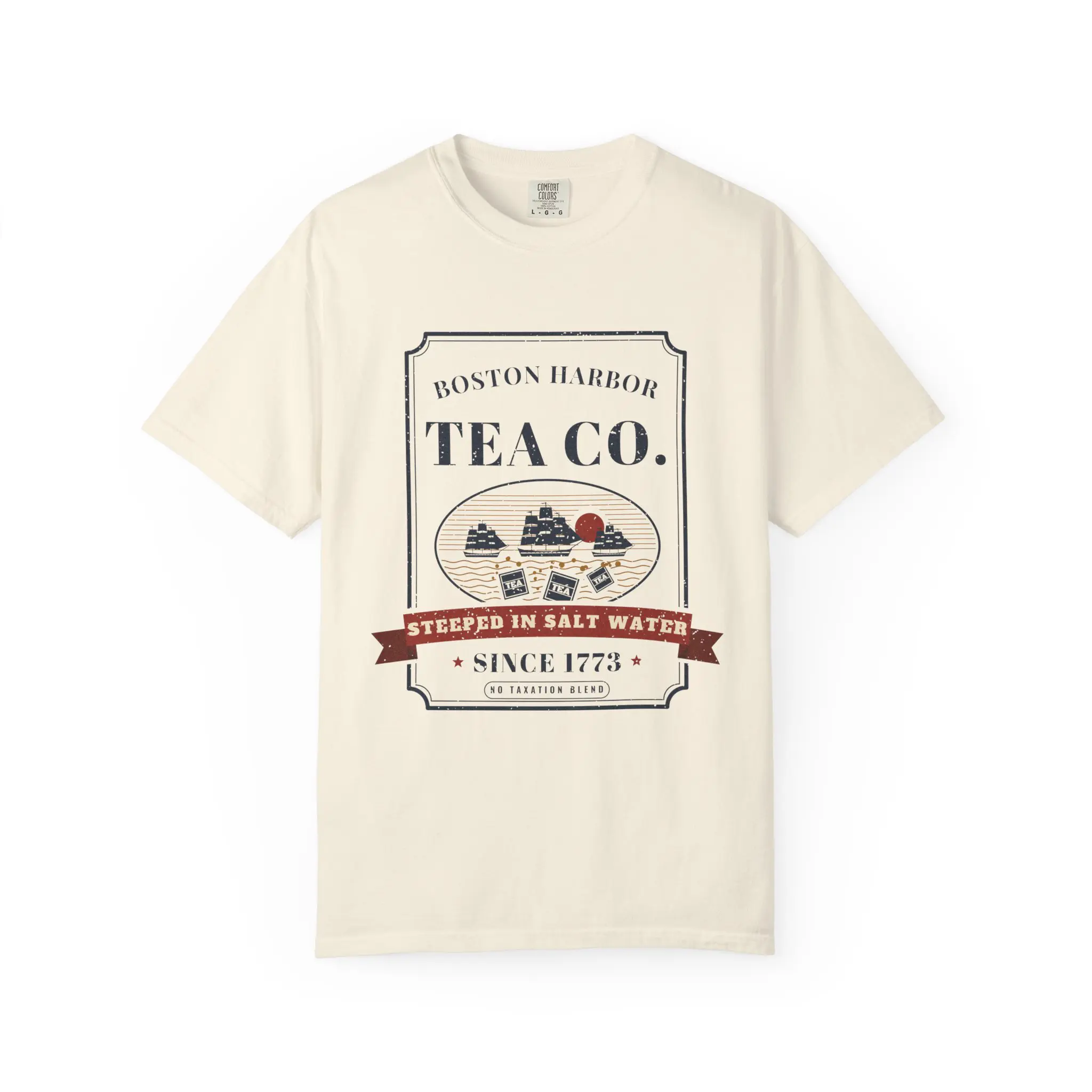 Boston Harbor Tea Co. T-Shirt | Funny Boston Tea Party History Garment-Dyed Tee - Image 5