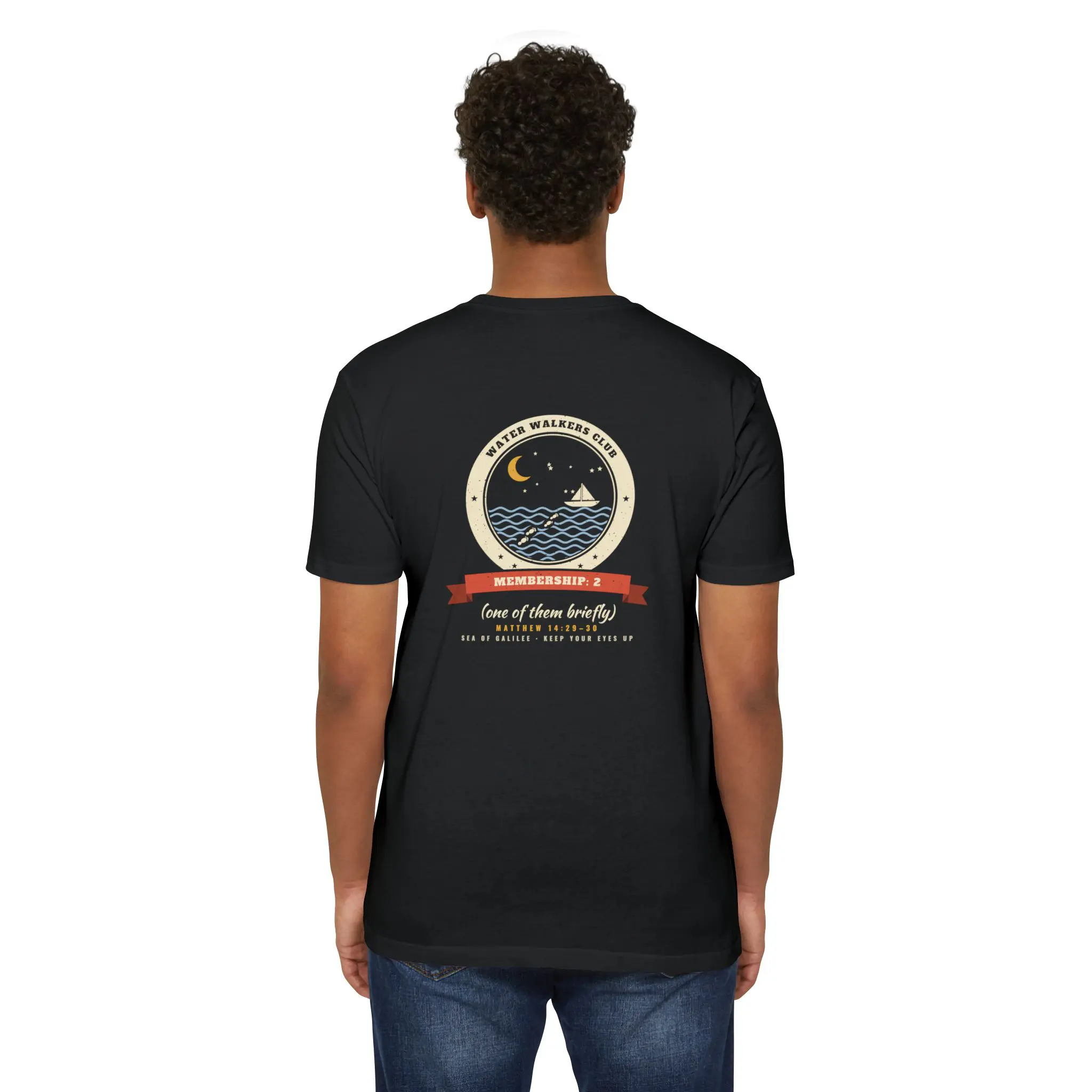 Water Walkers Club T-Shirt | Matthew 14 Front and Back Tee - Image 20