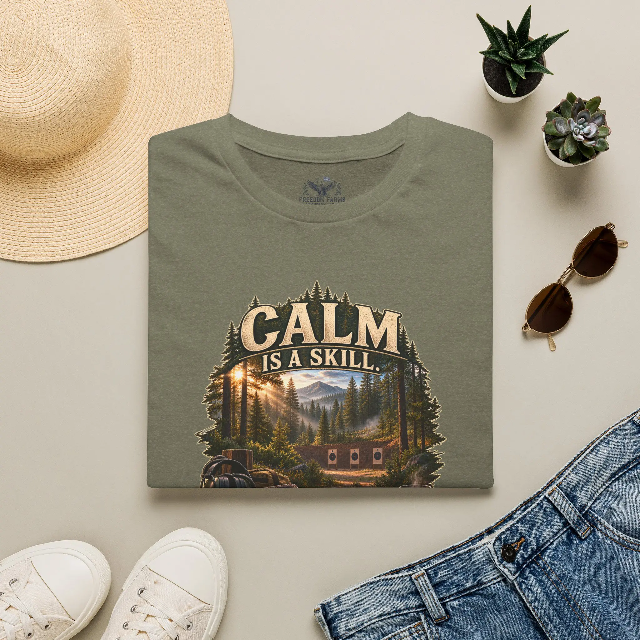 Calm Is a Skill, Prepared Is a Choice T-Shirt | Faith and Range Day Graphic Tee - Image 5