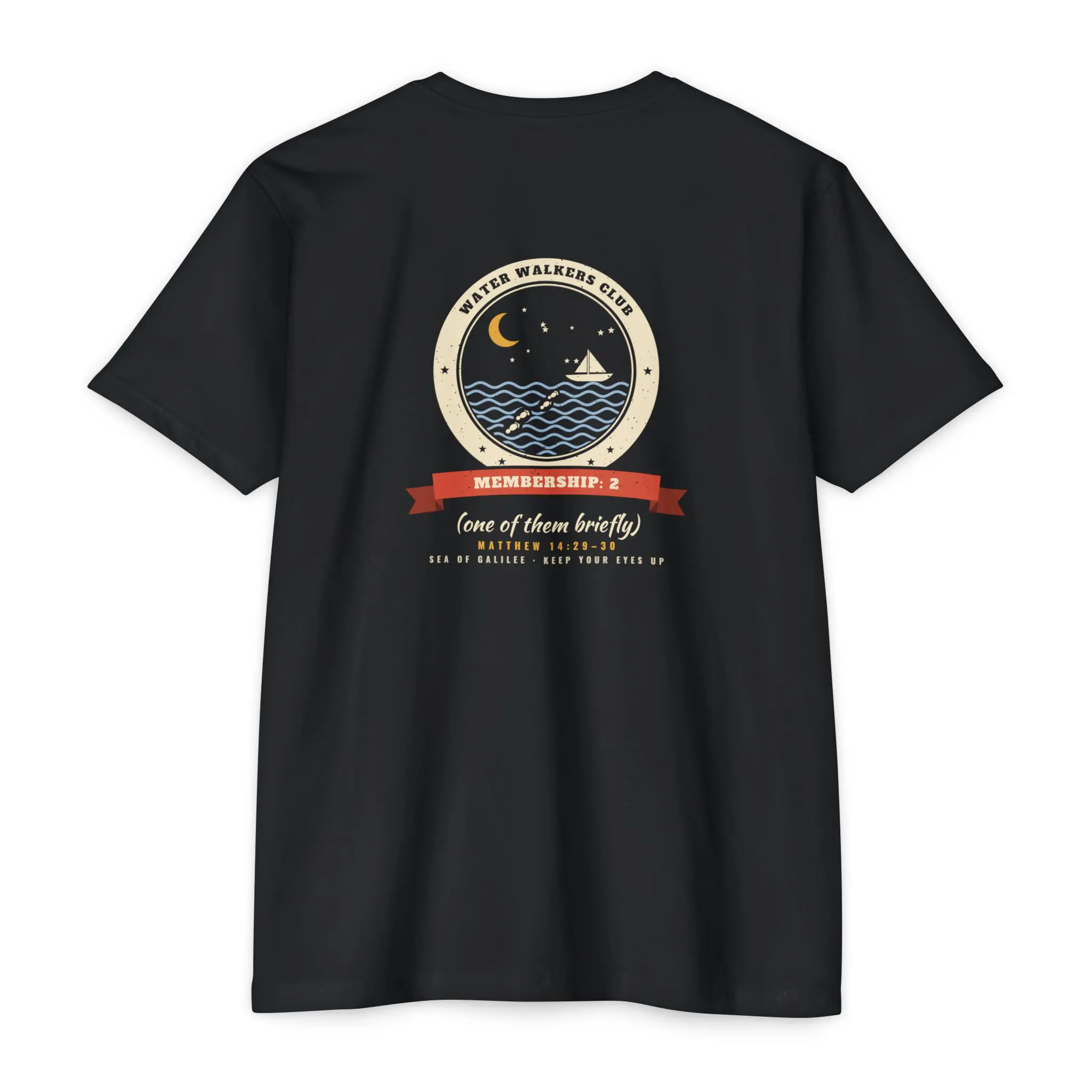 Water Walkers Club T-Shirt | Matthew 14 Front and Back Tee - Image 18