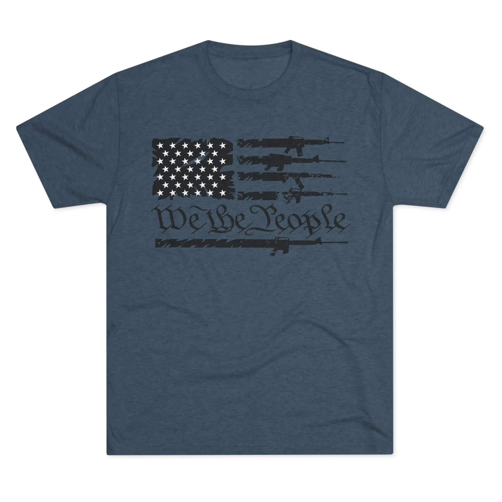 We the People Gun Flag Tri-Blend Tee | Rifle Stripe American Flag Shirt - Image 13