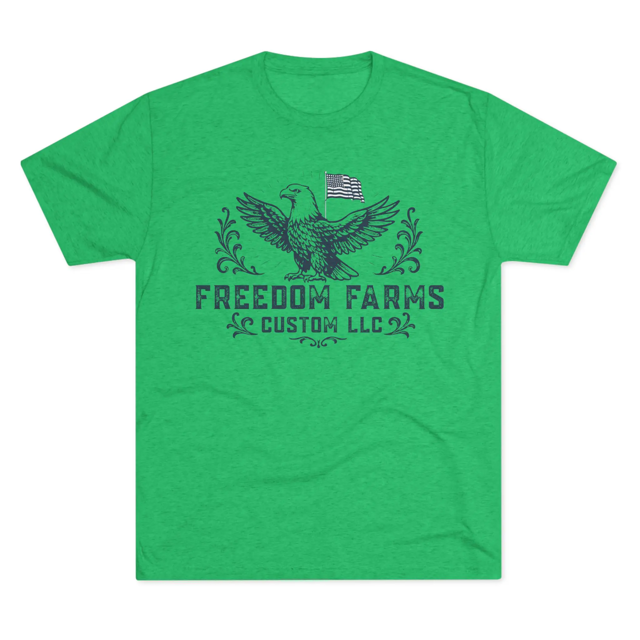 Freedom Farms Custom Eagle and Flag Logo Tee | Signature Tri-Blend Shirt