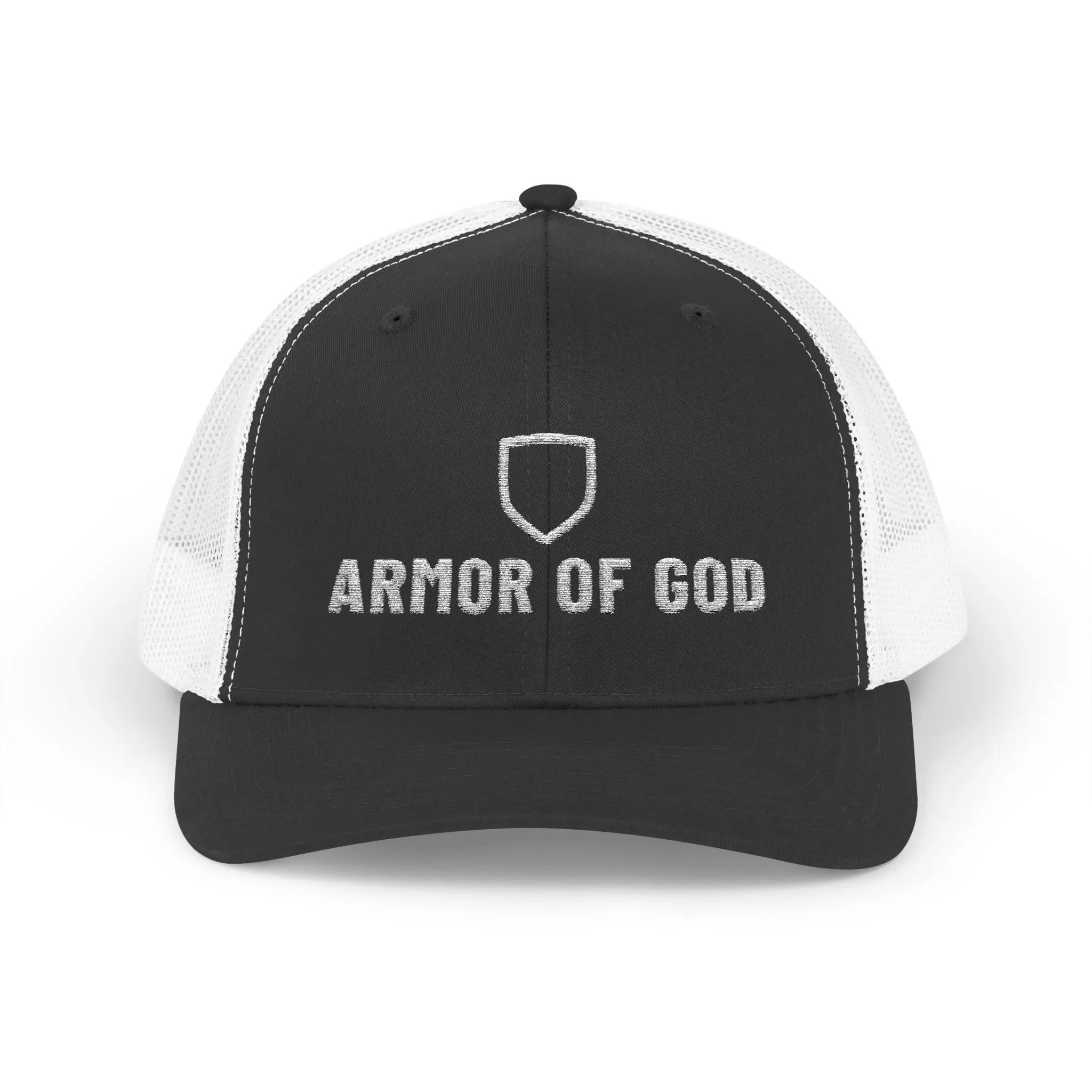 Armor of God Trucker Hat | Embroidered Shield Christian Snapback - Image 5