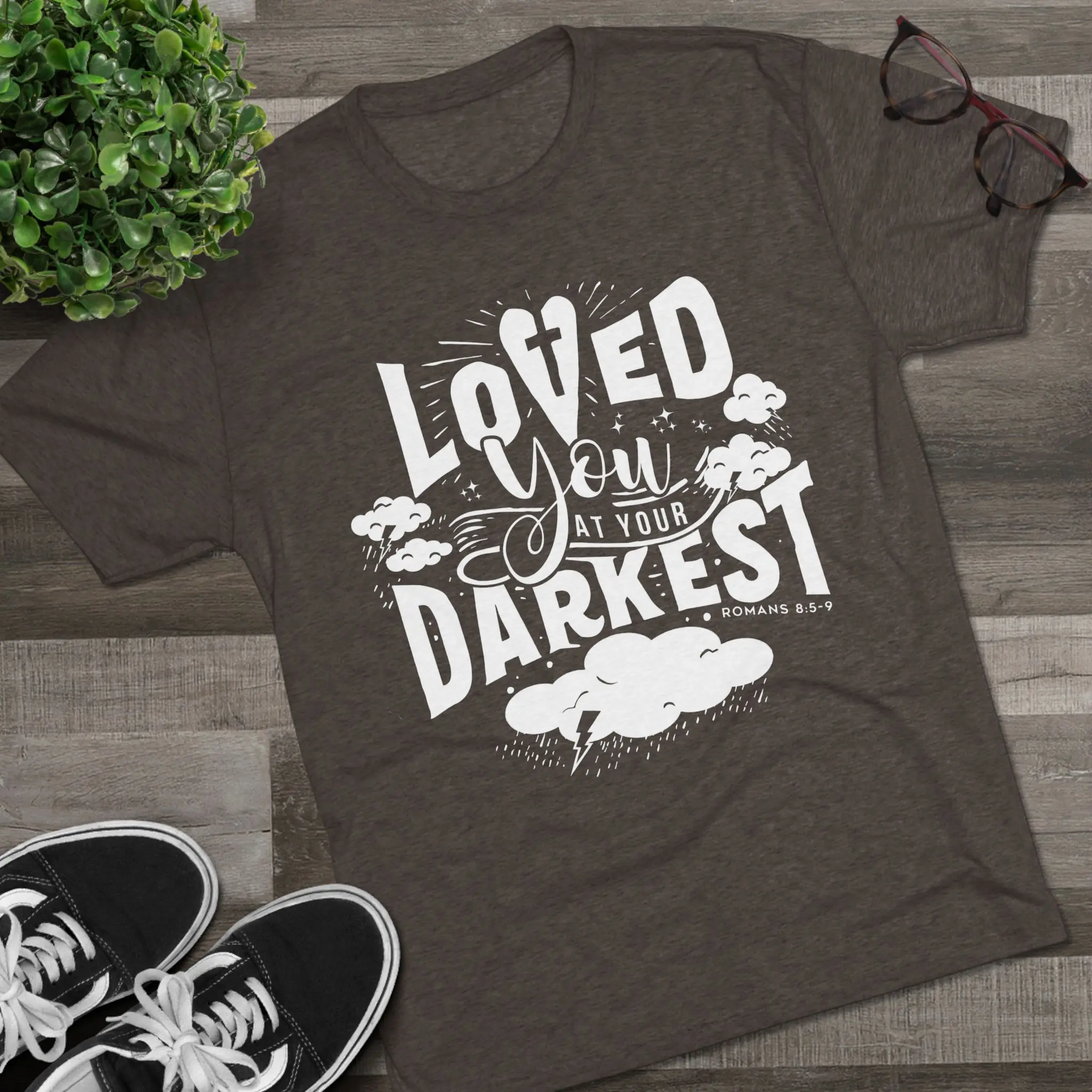 Loved You at Your Darkest T-Shirt | Christian Grace Tri-Blend Tee - Image 7