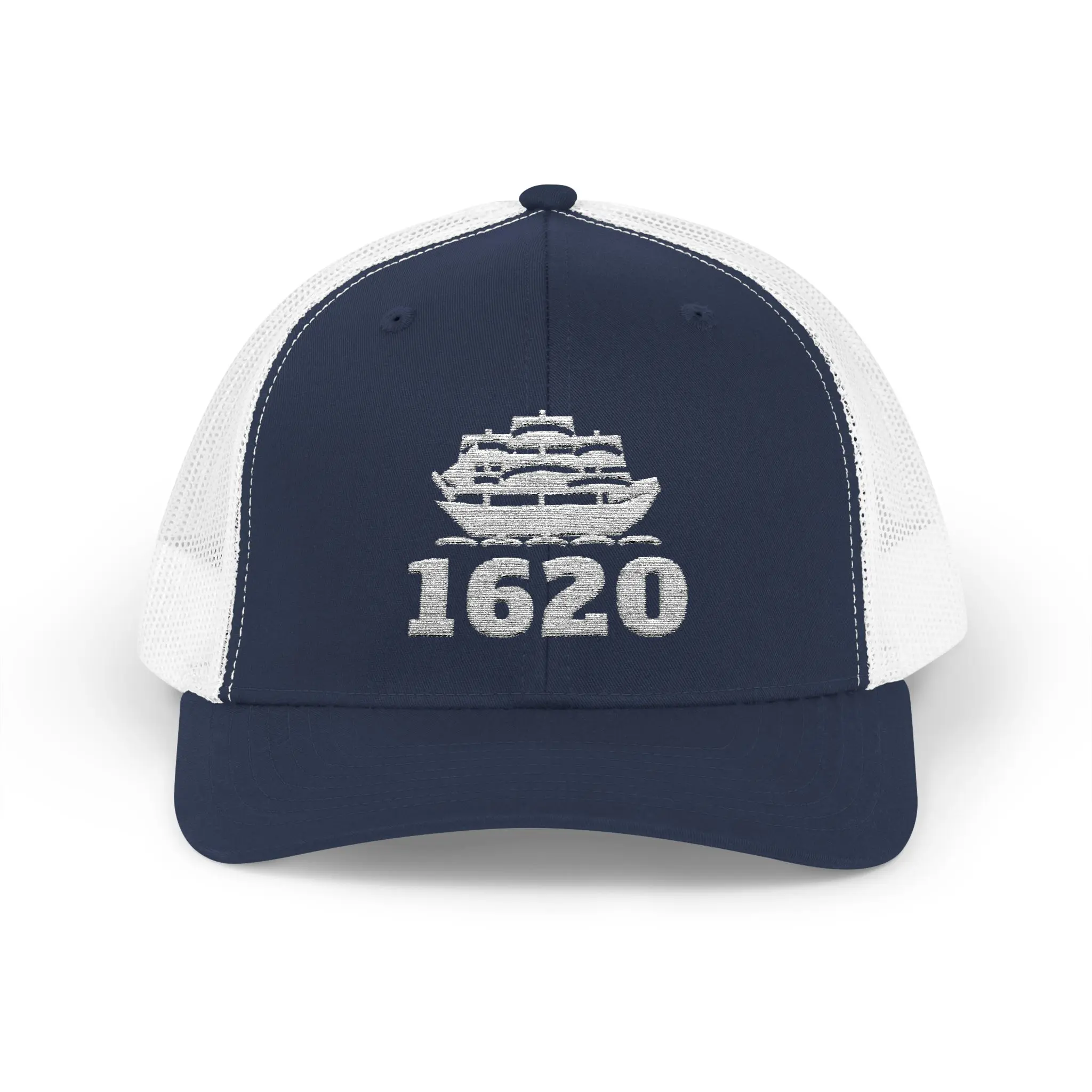 Mayflower 1620 Trucker Hat | Embroidered Ship Snapback - Image 21