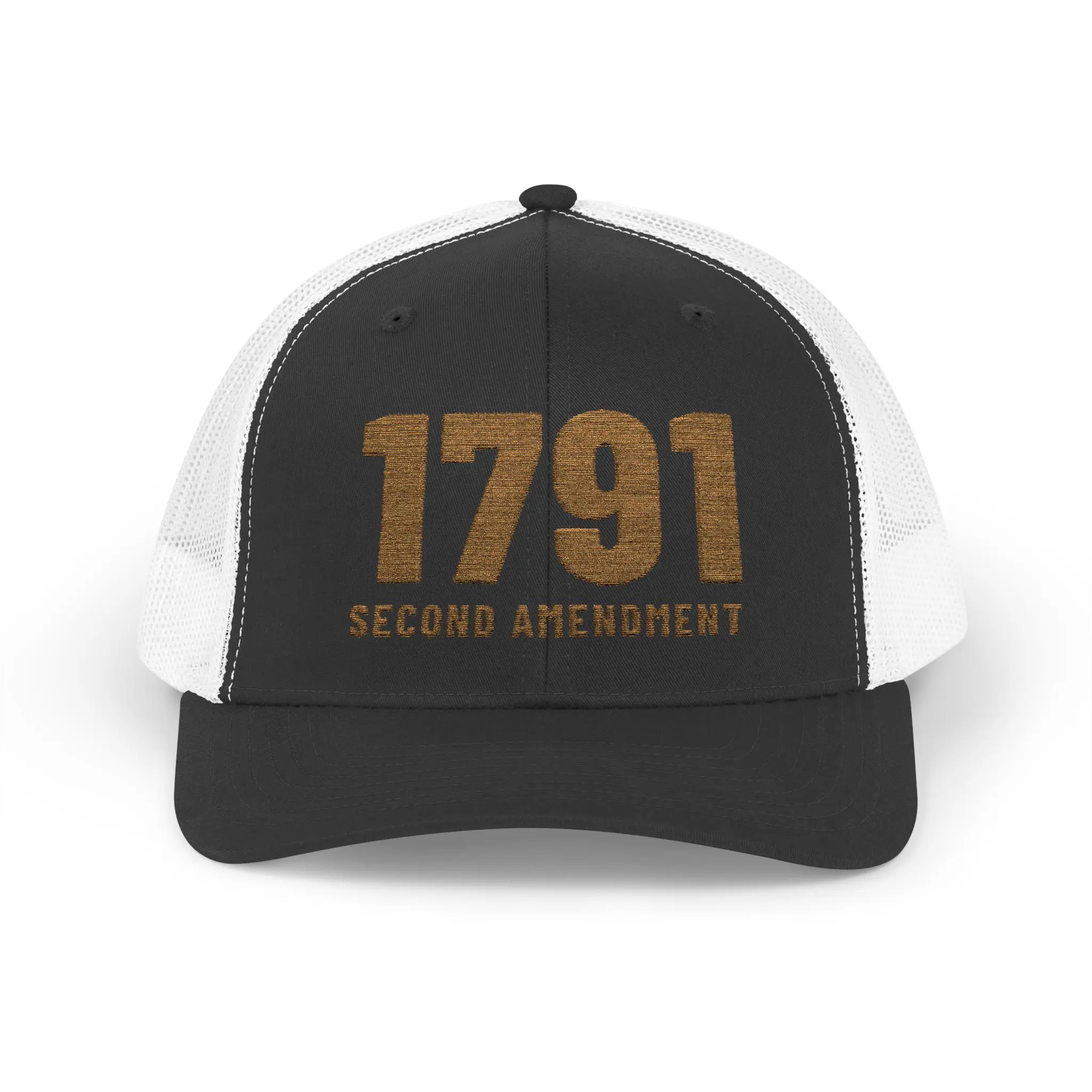 1791 Second Amendment Trucker Hat | Gold Embroidered 2A Snapback - Image 5