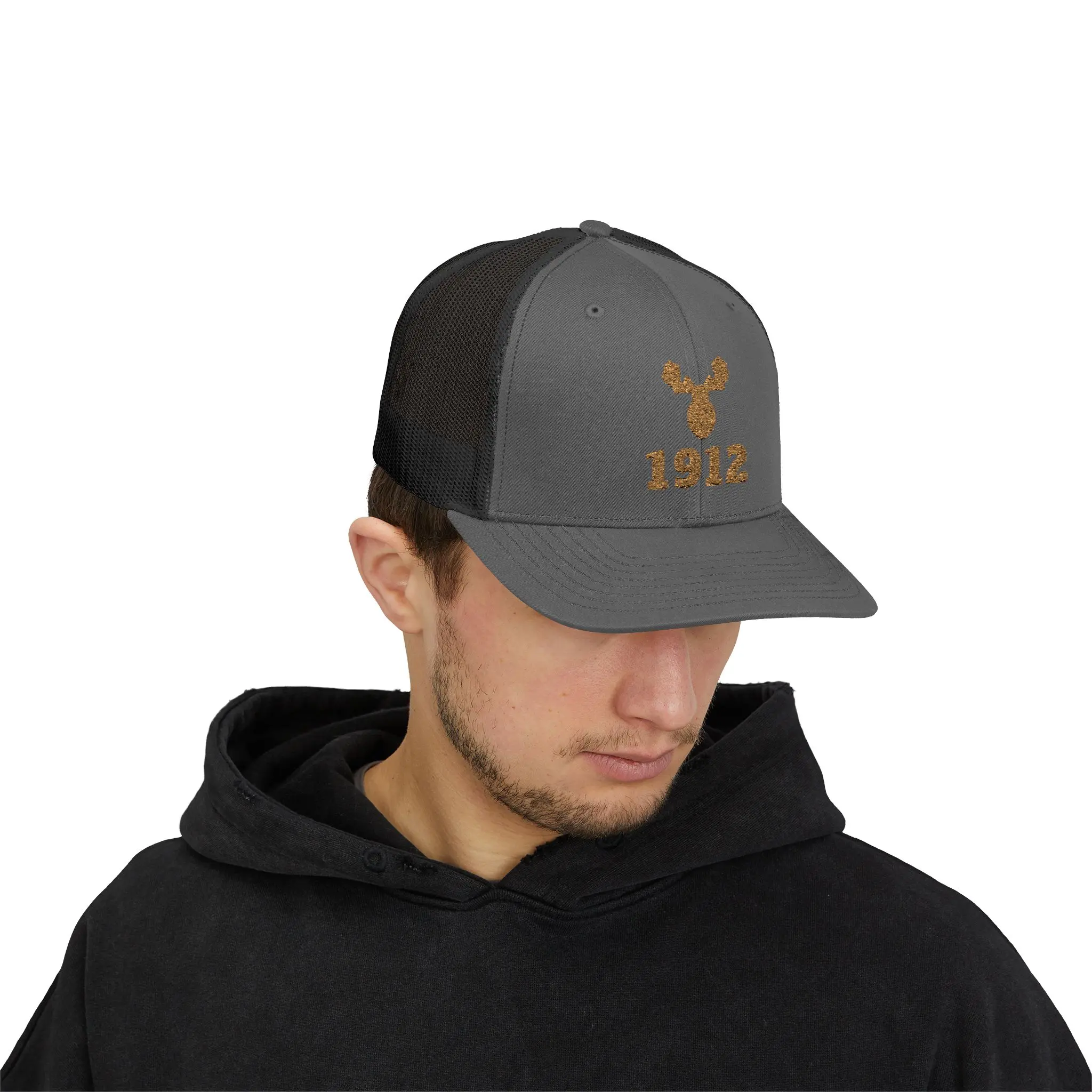 Bull Moose 1912 Trucker Hat | Gold Embroidered Antler Snapback - Image 11