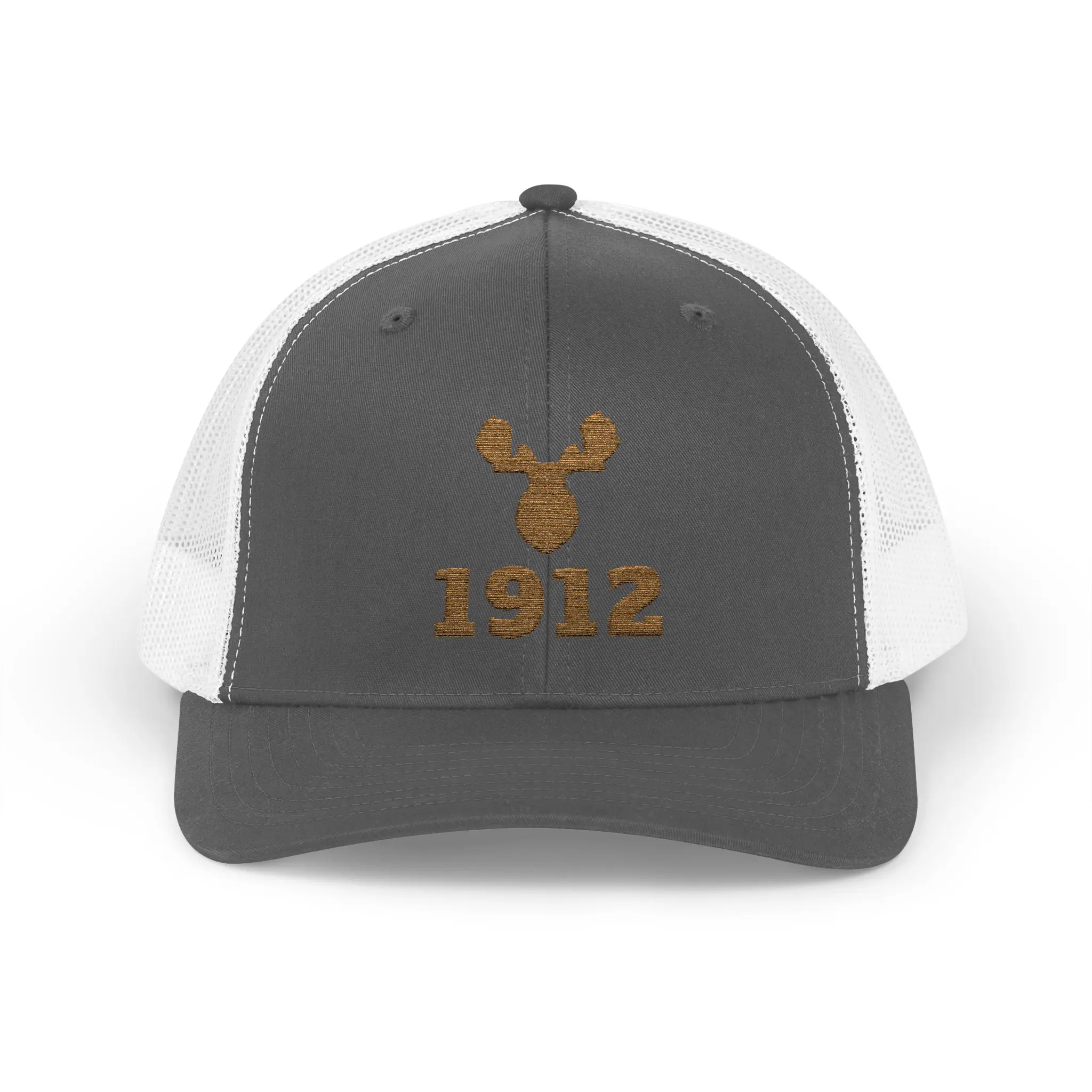 Bull Moose 1912 Trucker Hat | Gold Embroidered Antler Snapback