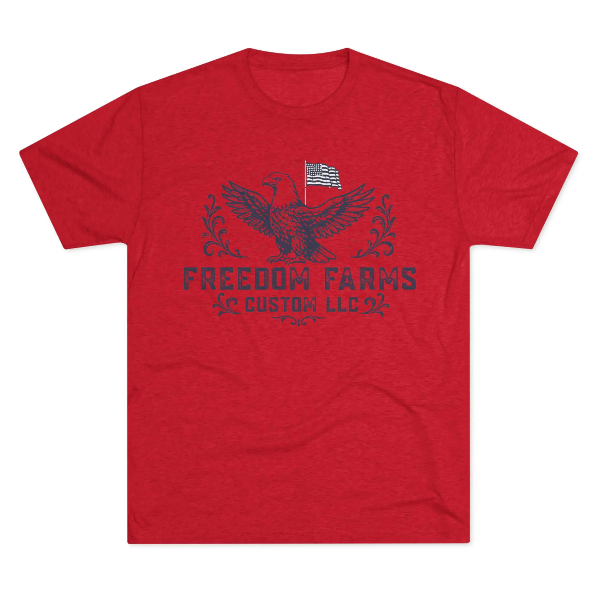 Freedom Farms Custom Eagle and Flag Logo Tee | Signature Tri-Blend Shirt - Image 21