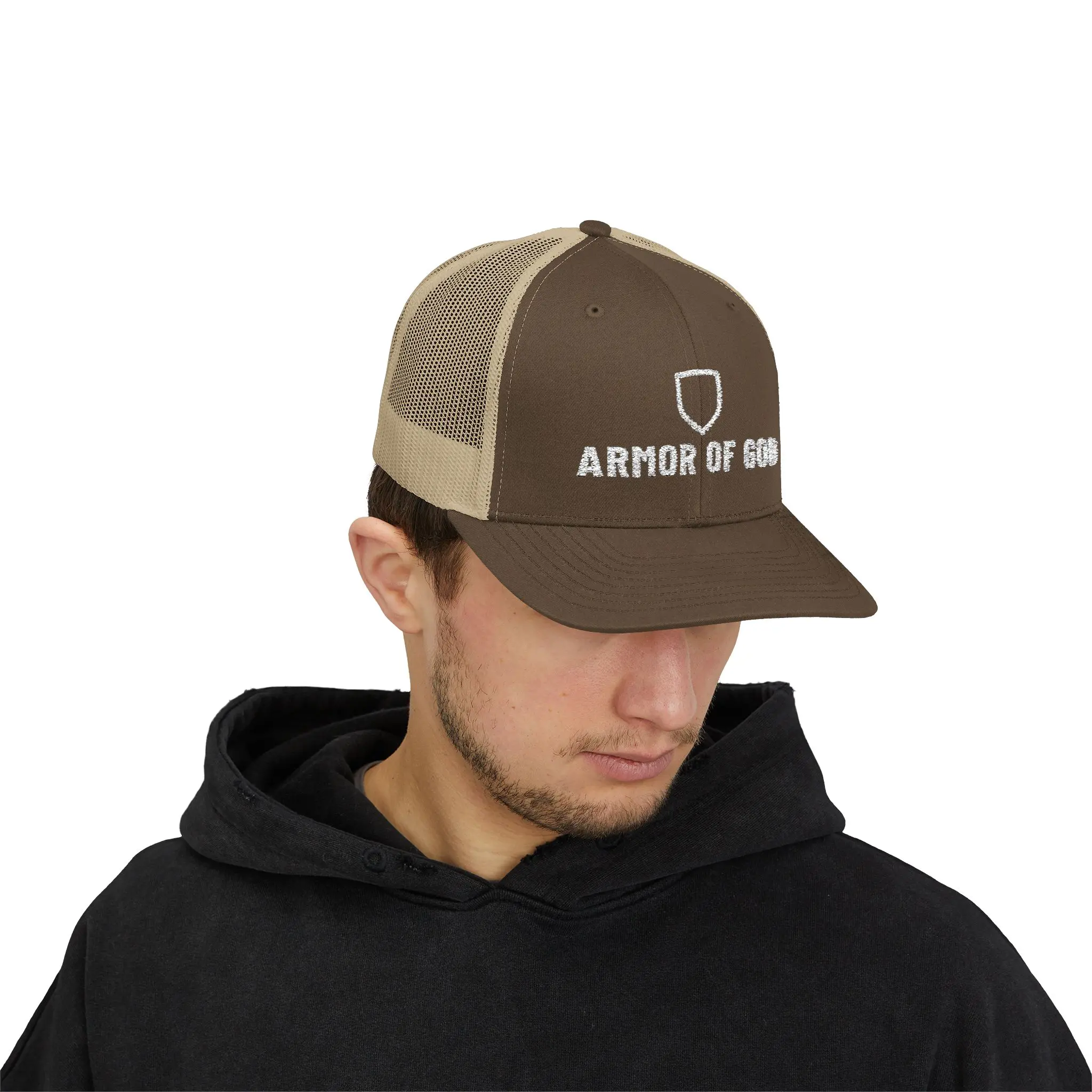 Armor of God Trucker Hat | Embroidered Shield Christian Snapback - Image 19