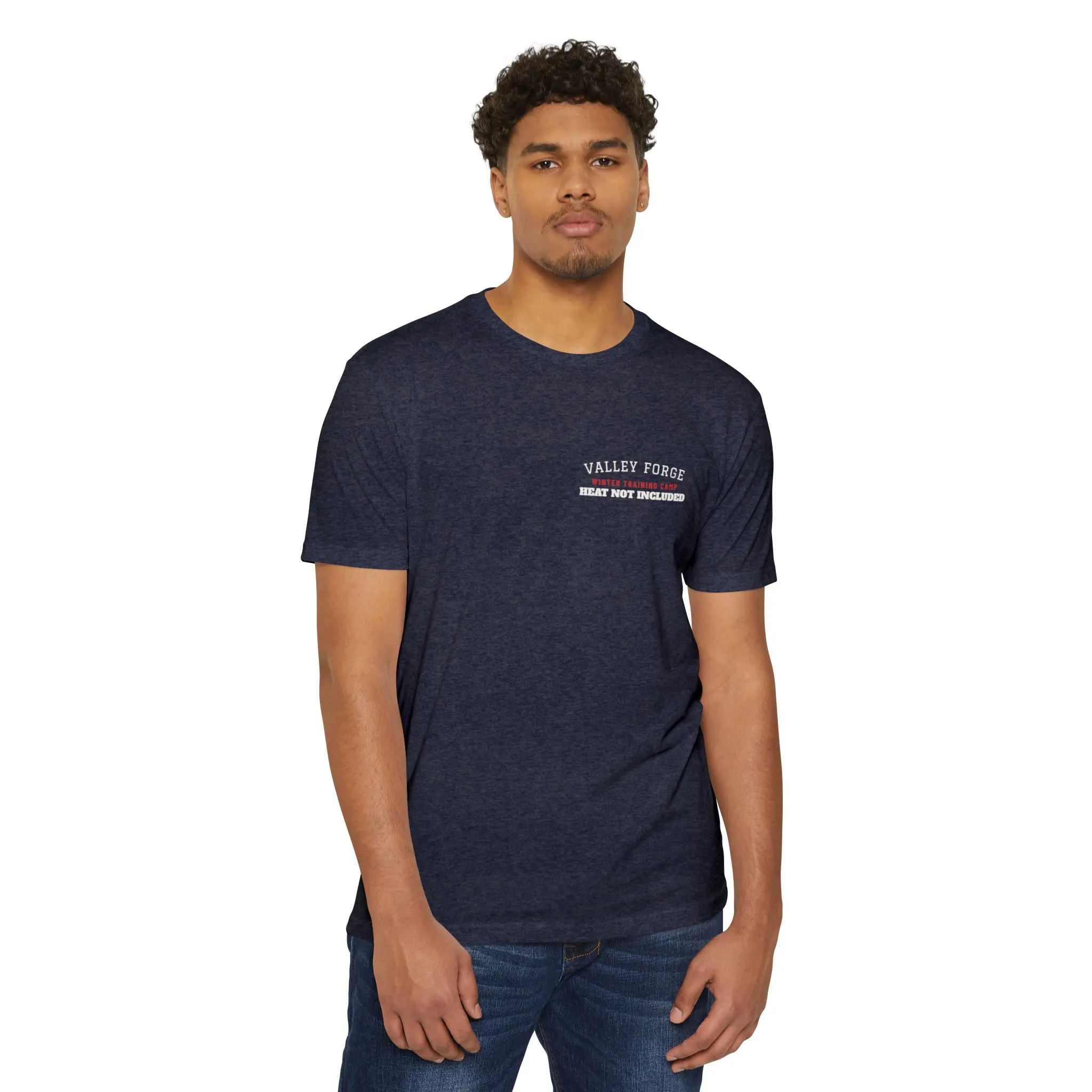 Heat Not Included T-Shirt | Valley Forge Winter Camp 1778 Front and Back Tee - Image 3