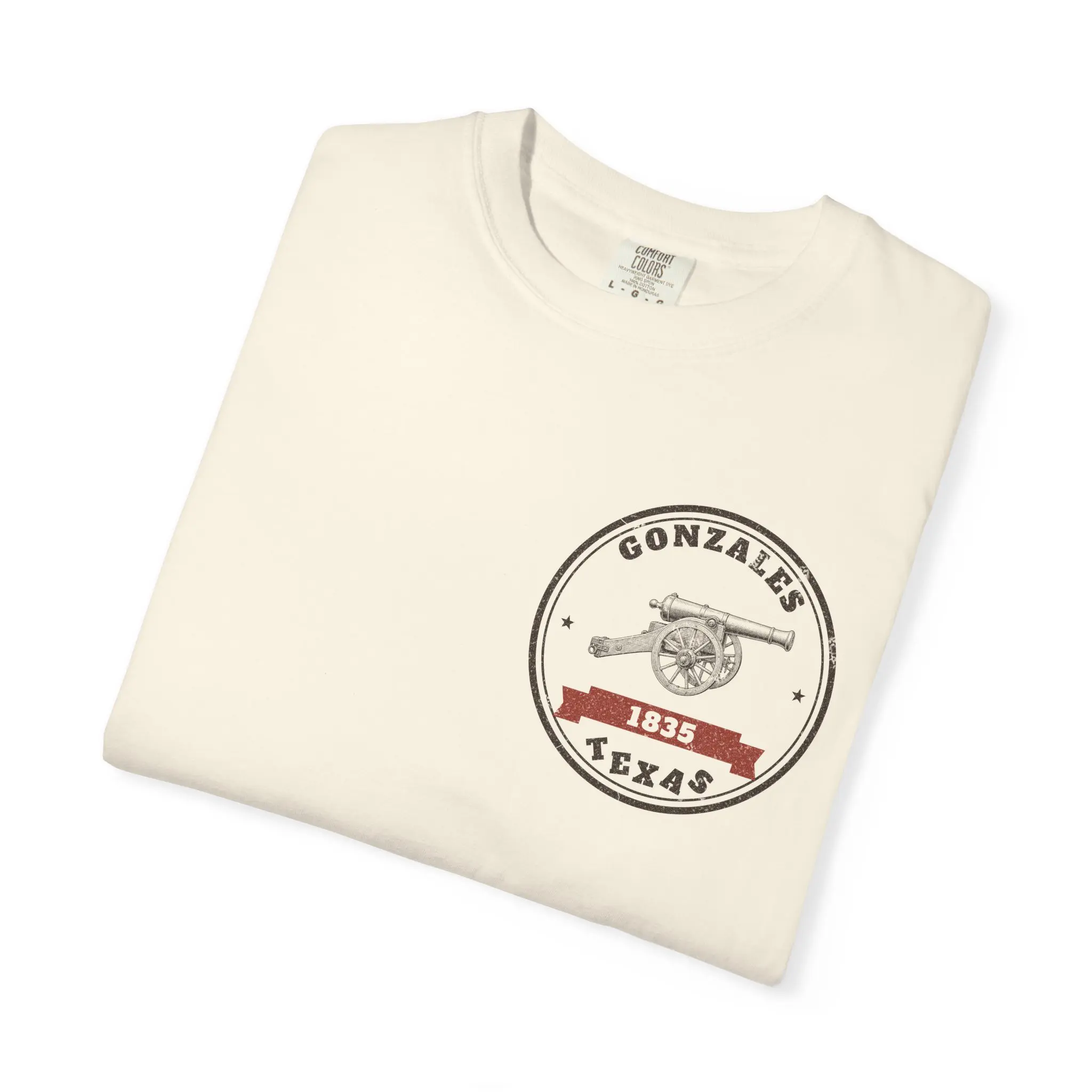 Borrowed It in 1831 T-Shirt | Gonzales Cannon 1835 Texas History Front and Back Tee - Image 3