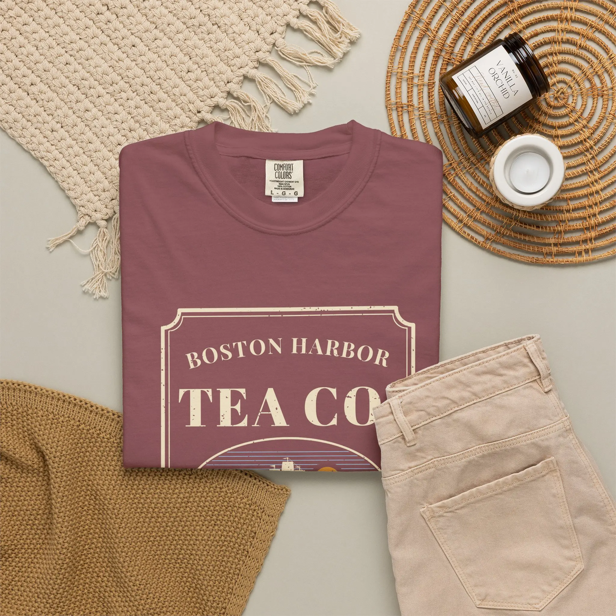 Boston Harbor Tea Co. T-Shirt | Funny Boston Tea Party History Garment-Dyed Tee - Image 4