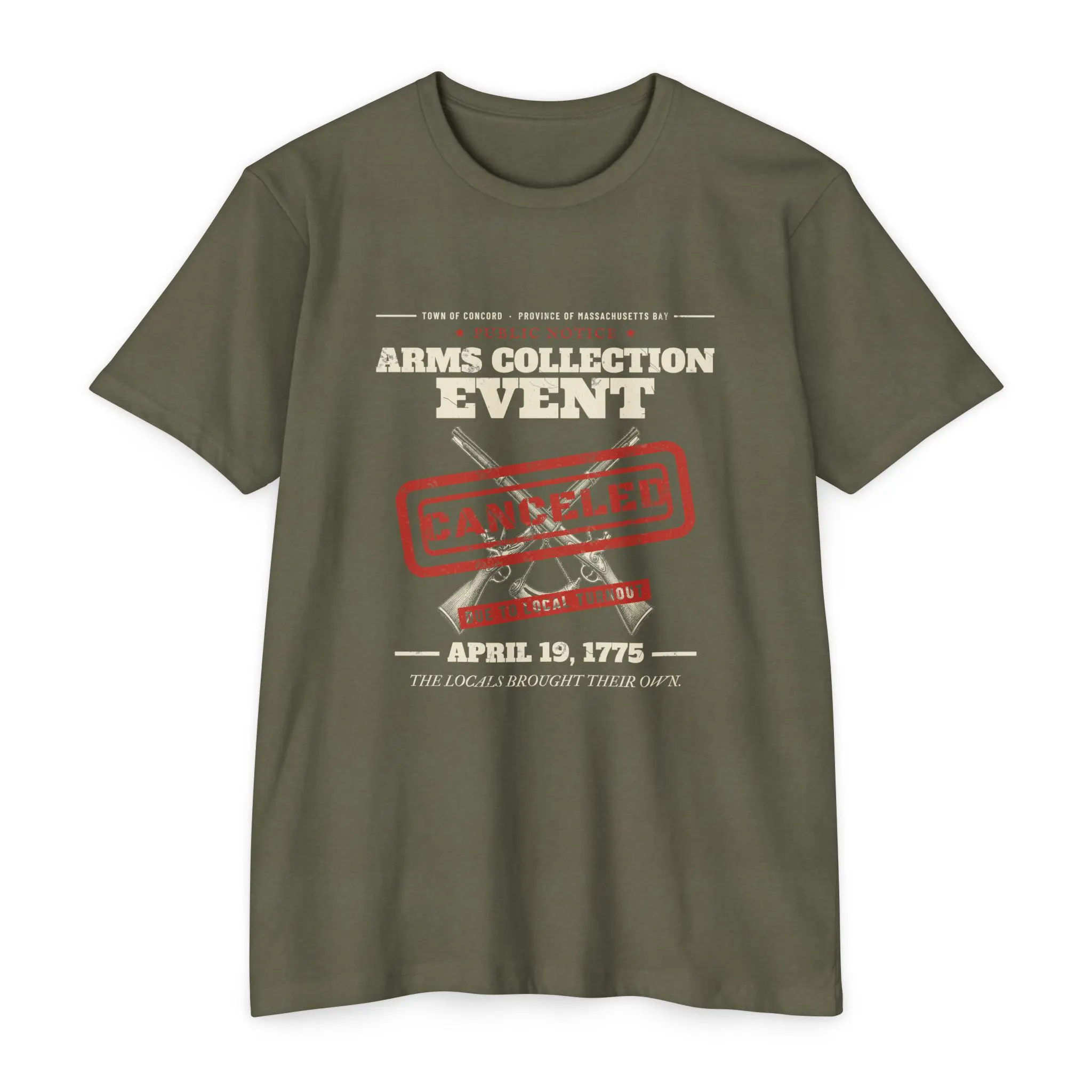 Concord Arms Collection Event T-Shirt | April 19, 1775 Funny Revolutionary War Tee