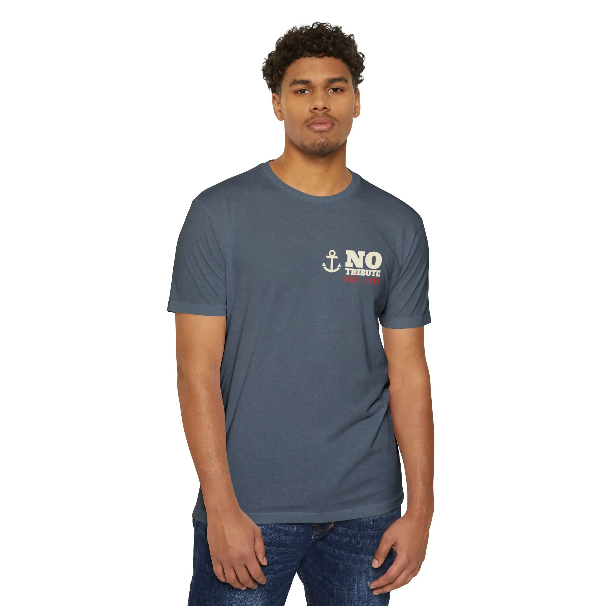 Tribute? Hard Pass. T-Shirt | 1801 Barbary War Navy Front and Back Tee - Image 3