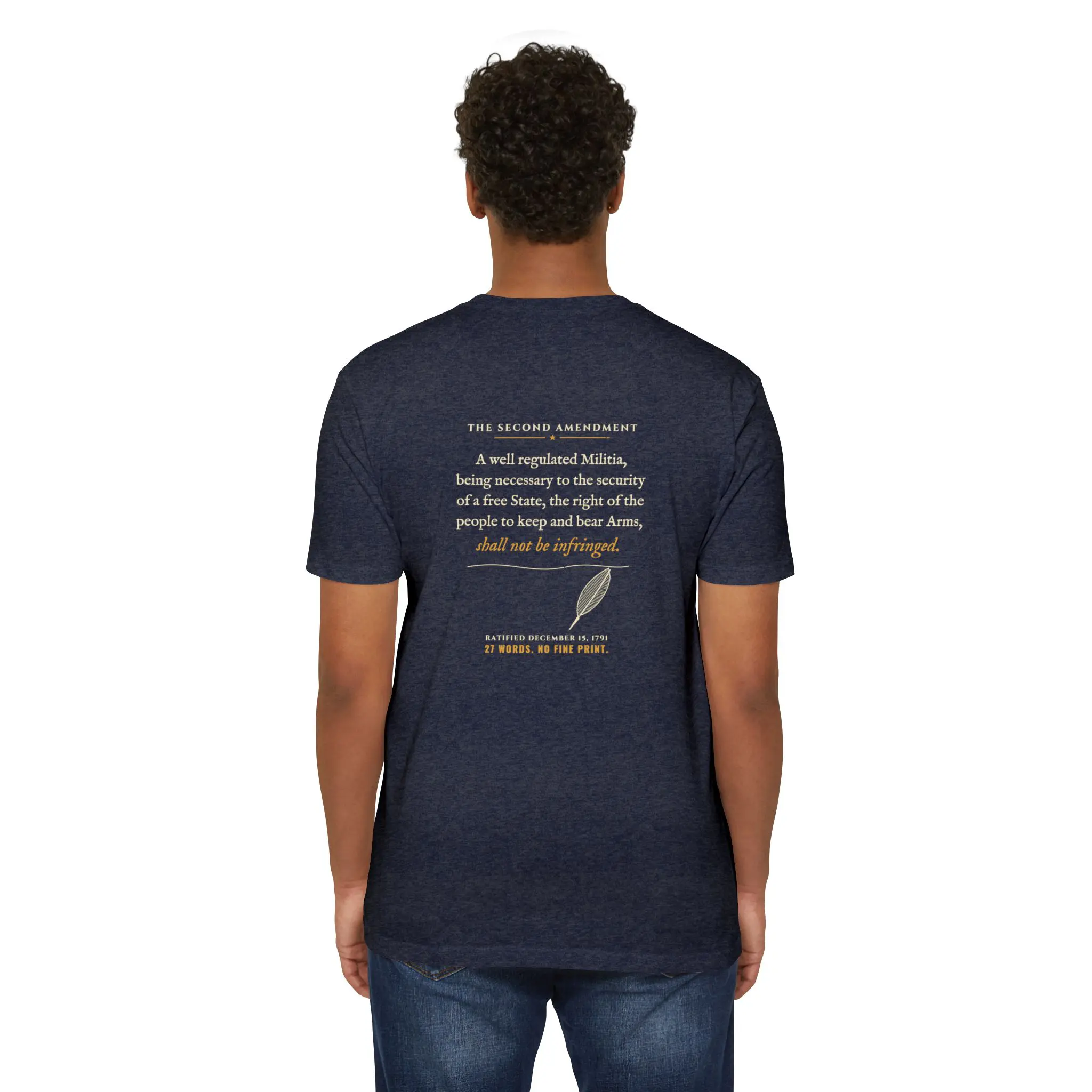 27 Words No Fine Print T-Shirt | Second Amendment Front and Back Tee - Image 12