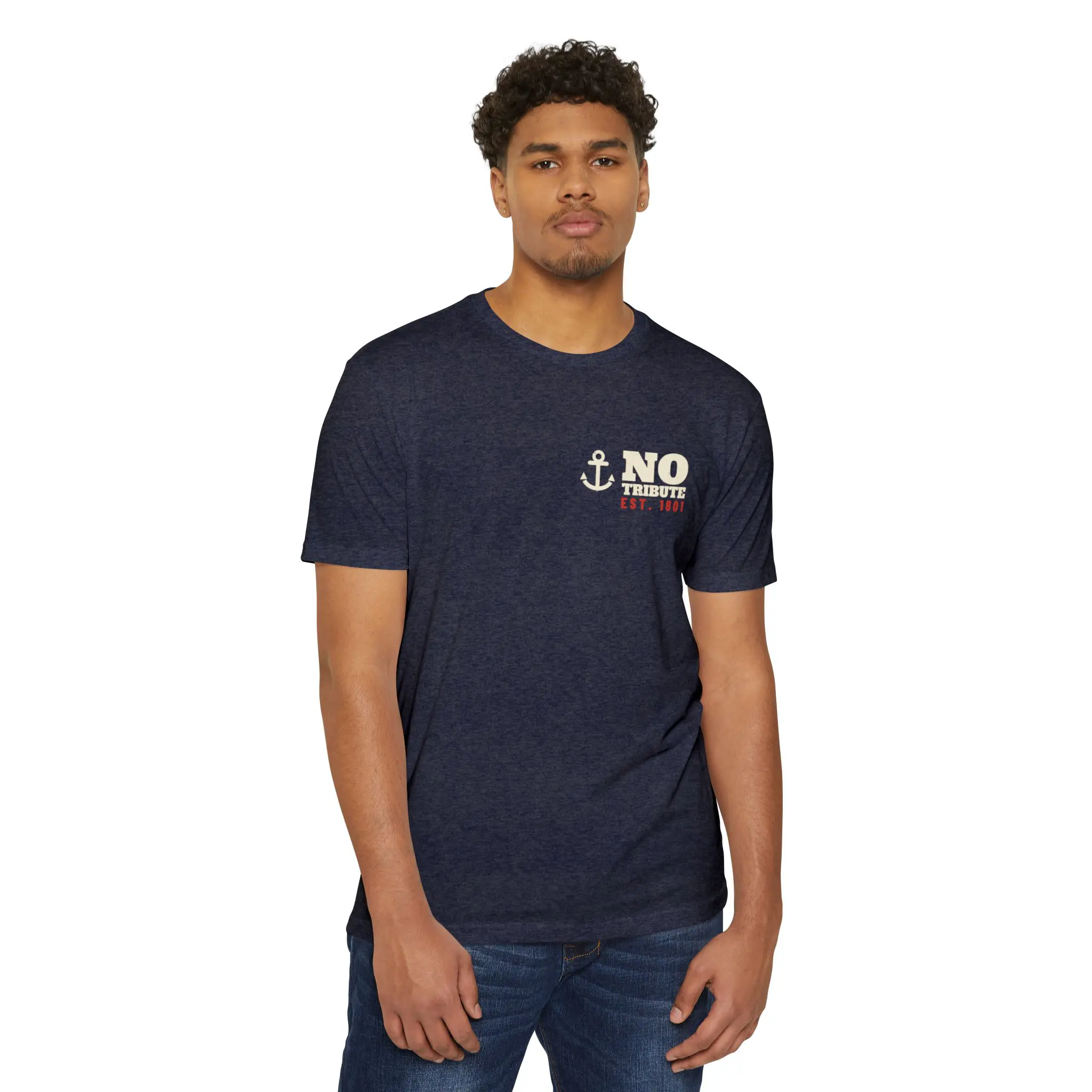 Tribute? Hard Pass. T-Shirt | 1801 Barbary War Navy Front and Back Tee - Image 7